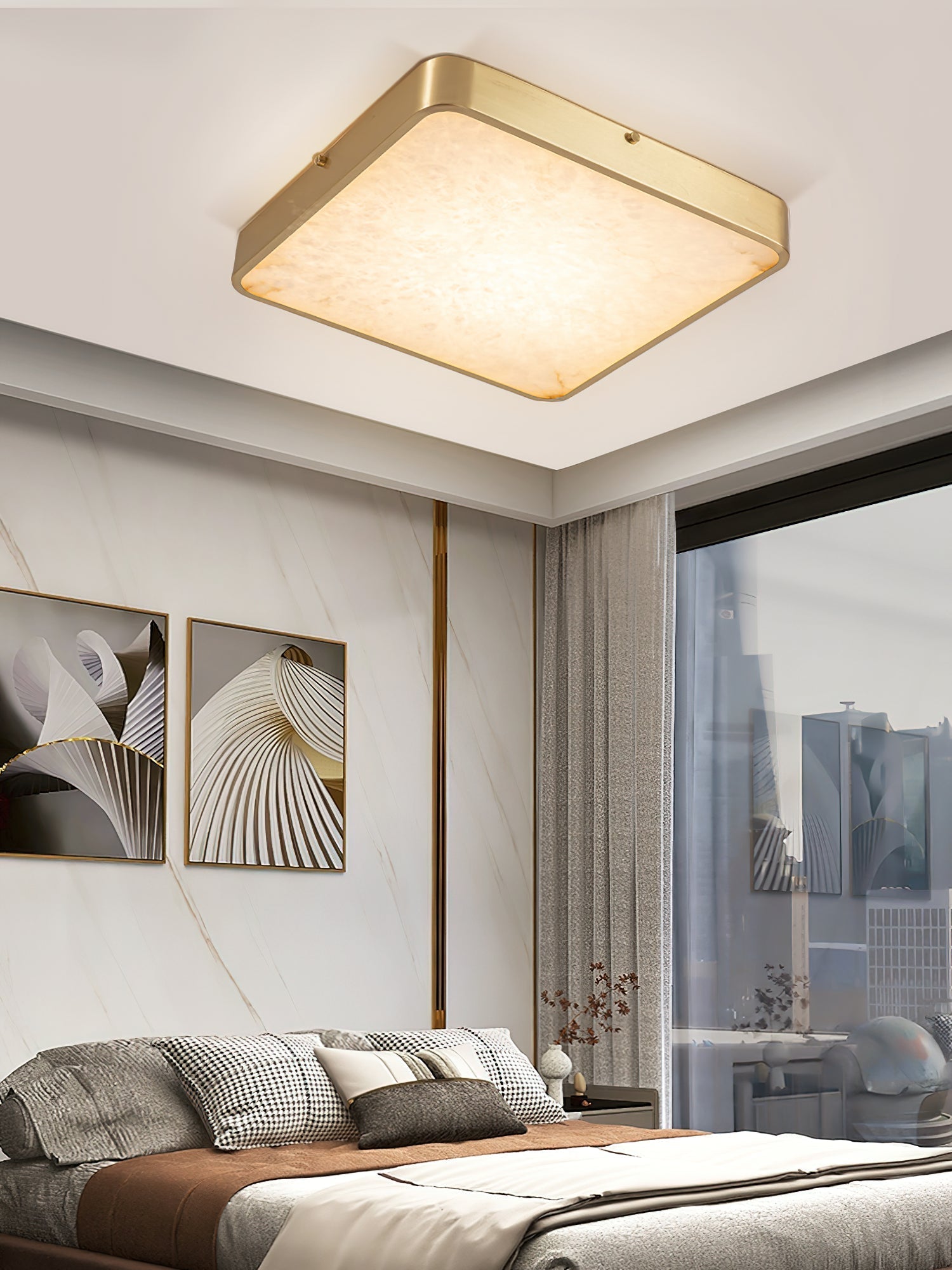 Uzoror Modern Minimalist Recessed Alabaster Ceiling Light - Letslighting