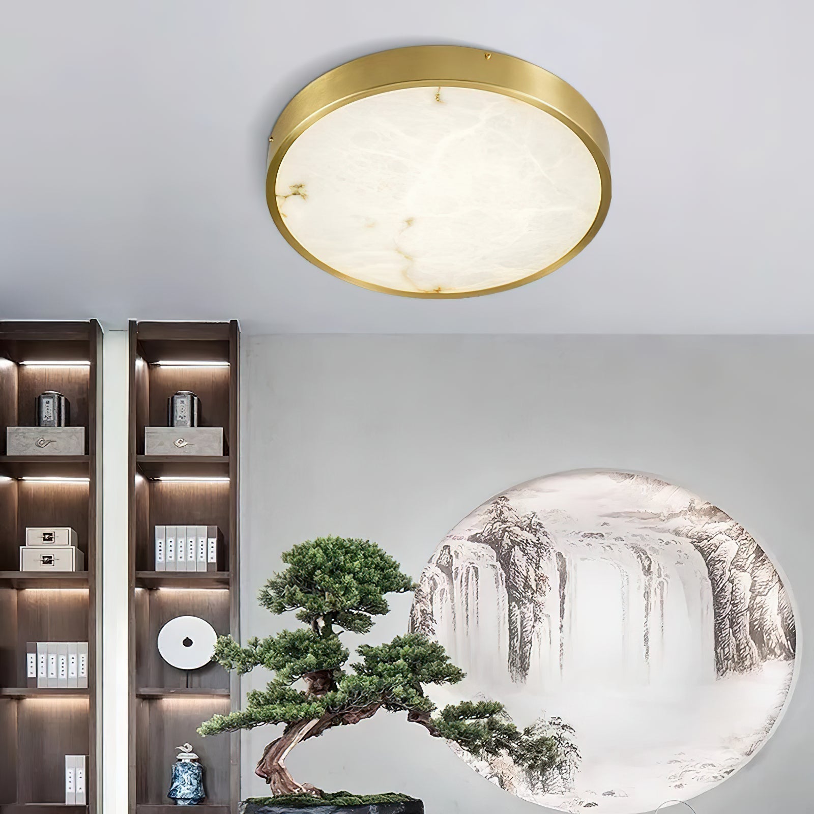 Uzoror Modern Minimalist Recessed Alabaster Ceiling Light - Letslighting