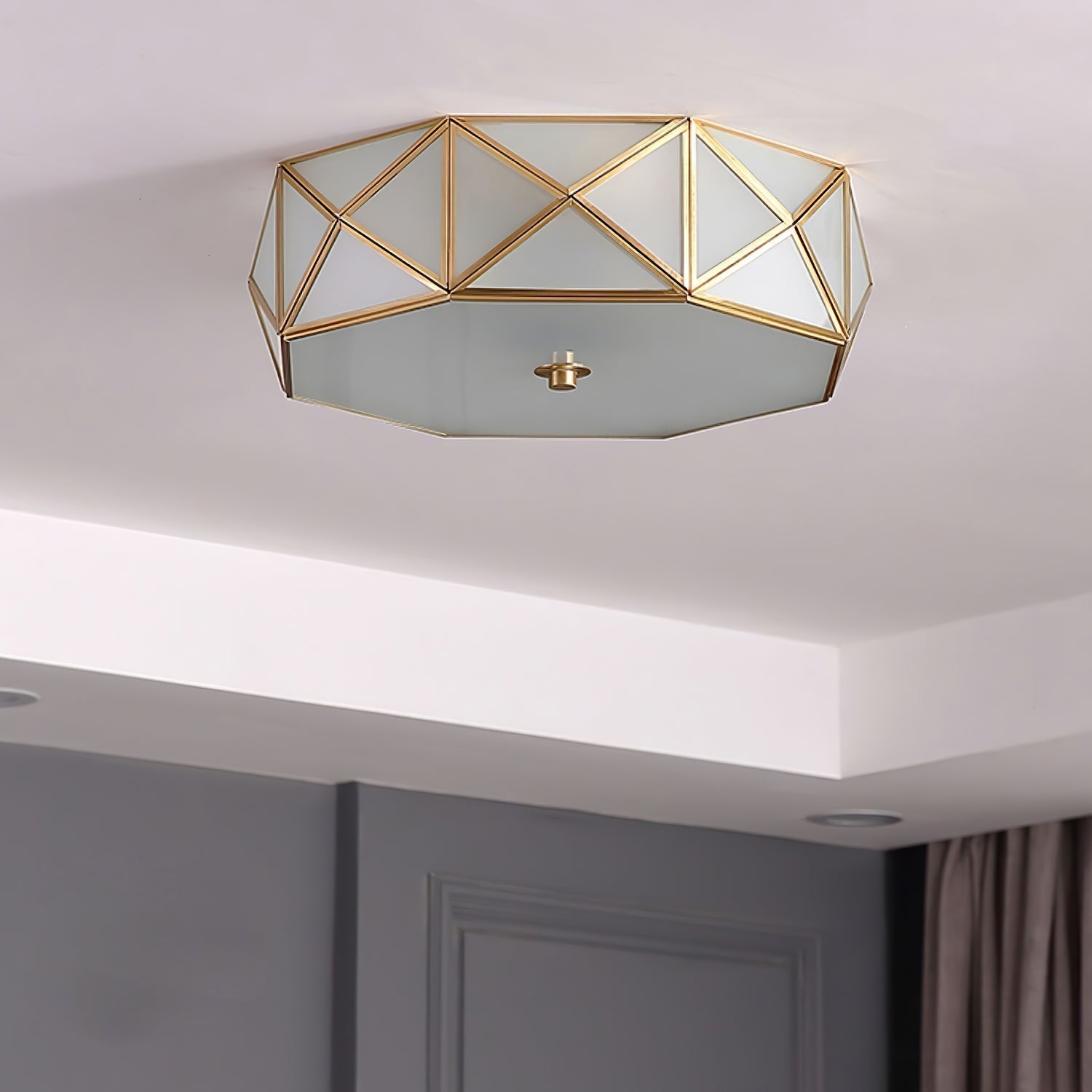 Coloreth Geometrisch Geformt Messing Glas Einbau Deckenleuchte-Letslighting