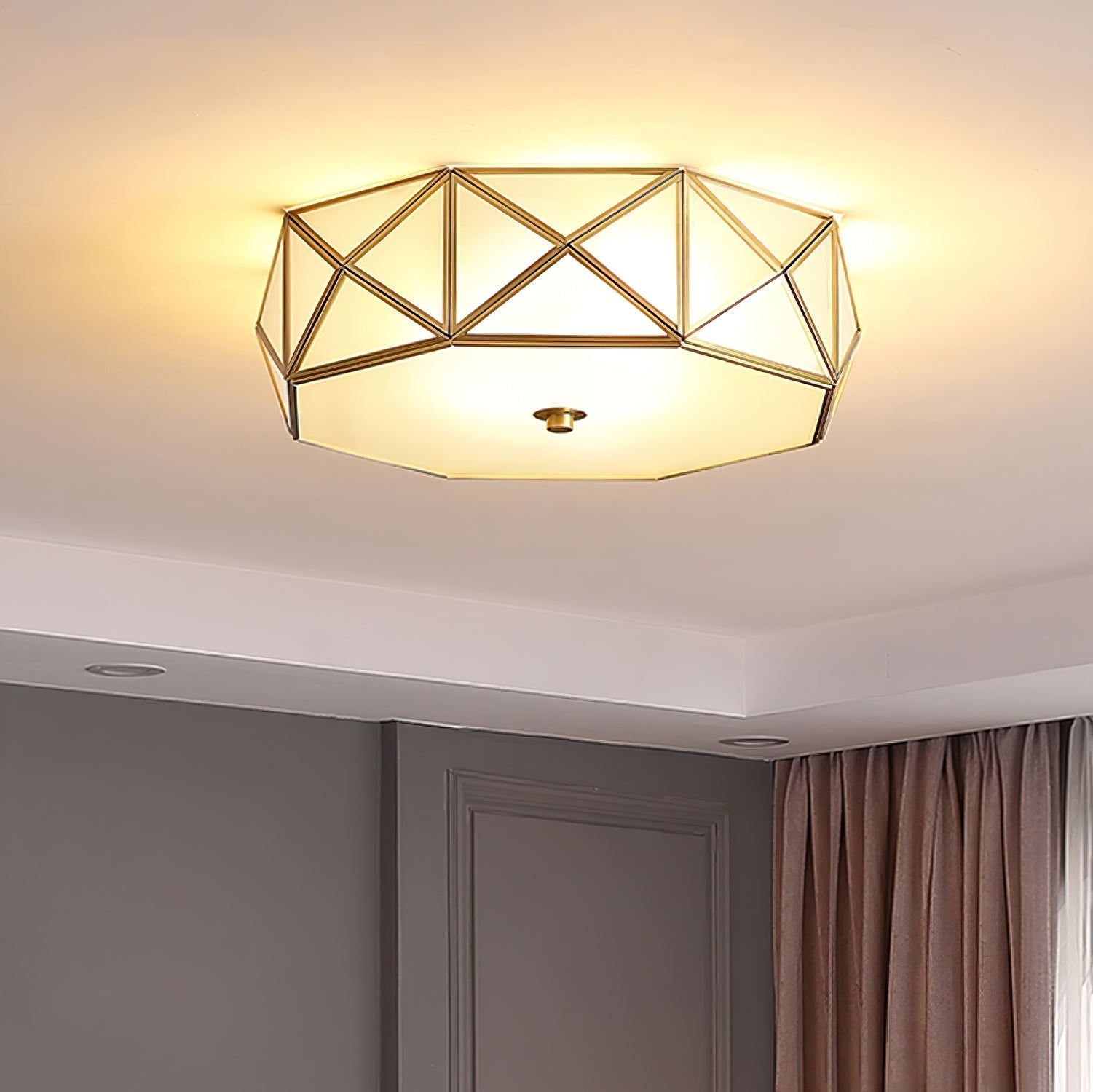 Coloreth Geometrisch Geformt Messing Glas Einbau Deckenleuchte-Letslighting