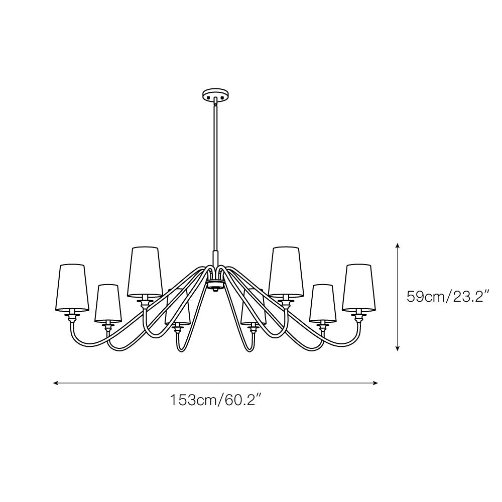 Vavenus Vintage Industrial Brass Fabric Chandelier - Letslighting
