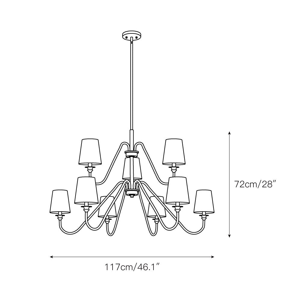 Vavenus Vintage Industrial Brass Fabric Chandelier - Letslighting