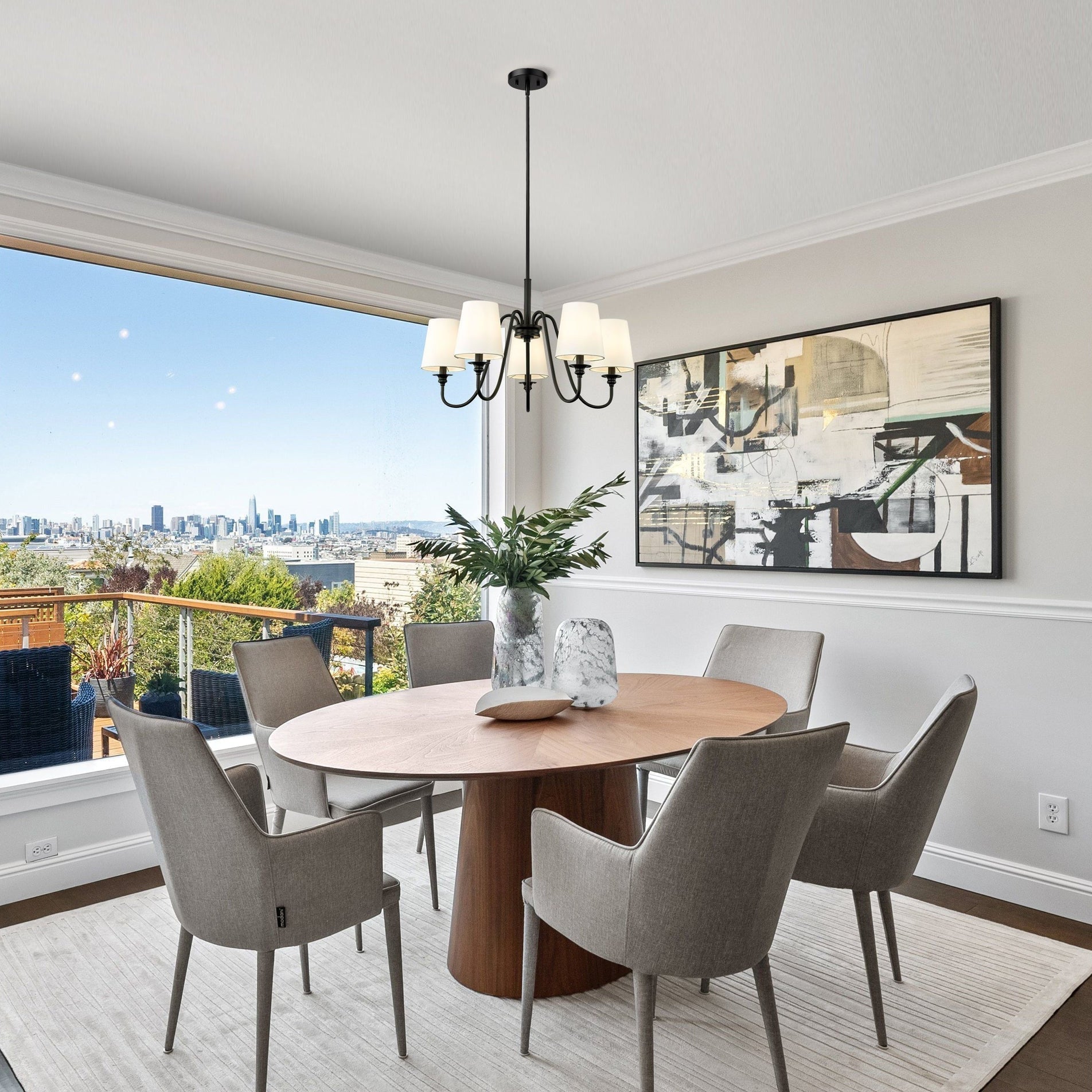 Vavenus Vintage Industrial Brass Fabric Chandelier - Letslighting