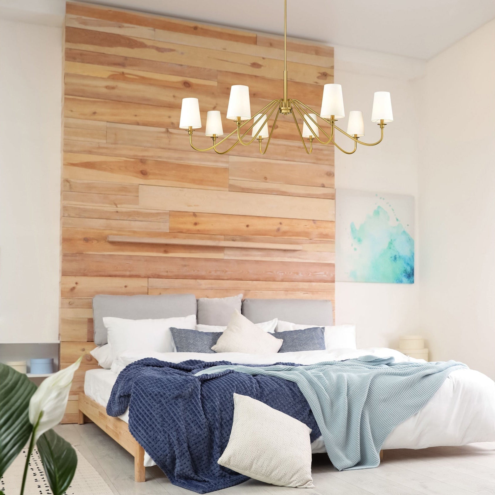 Vavenus Vintage Industrial Brass Fabric Chandelier - Letslighting