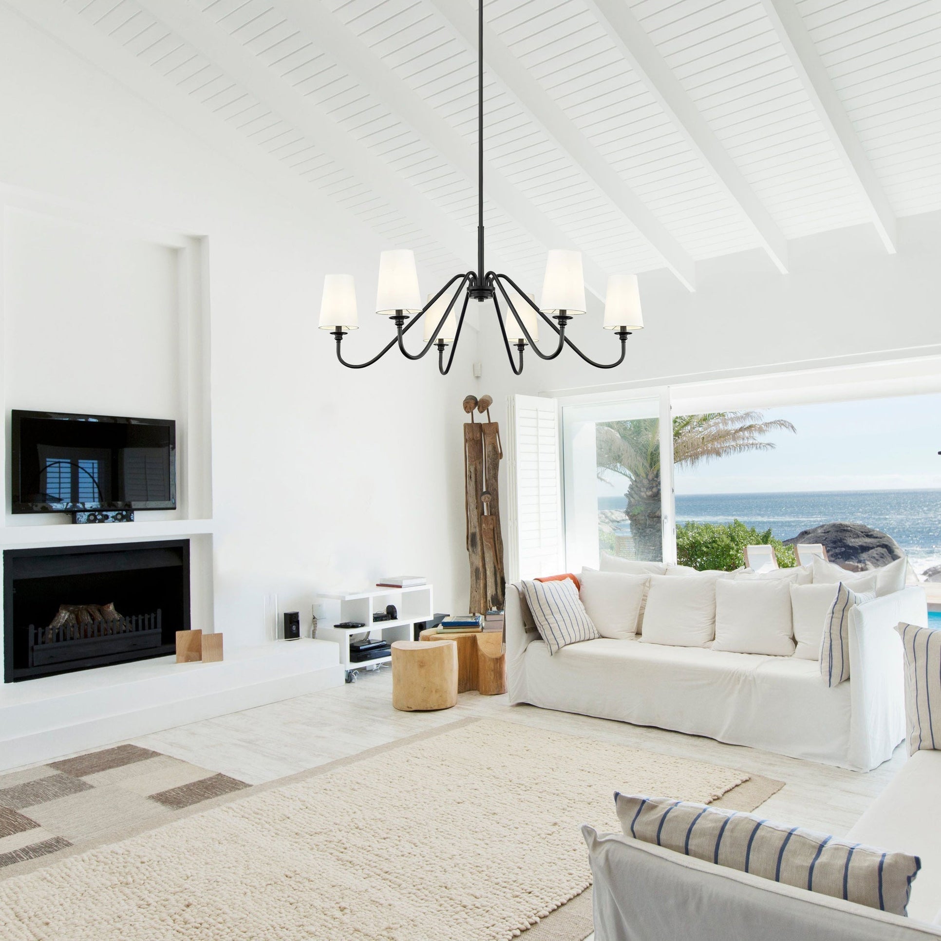 Vavenus Vintage Industrial Brass Fabric Chandelier - Letslighting