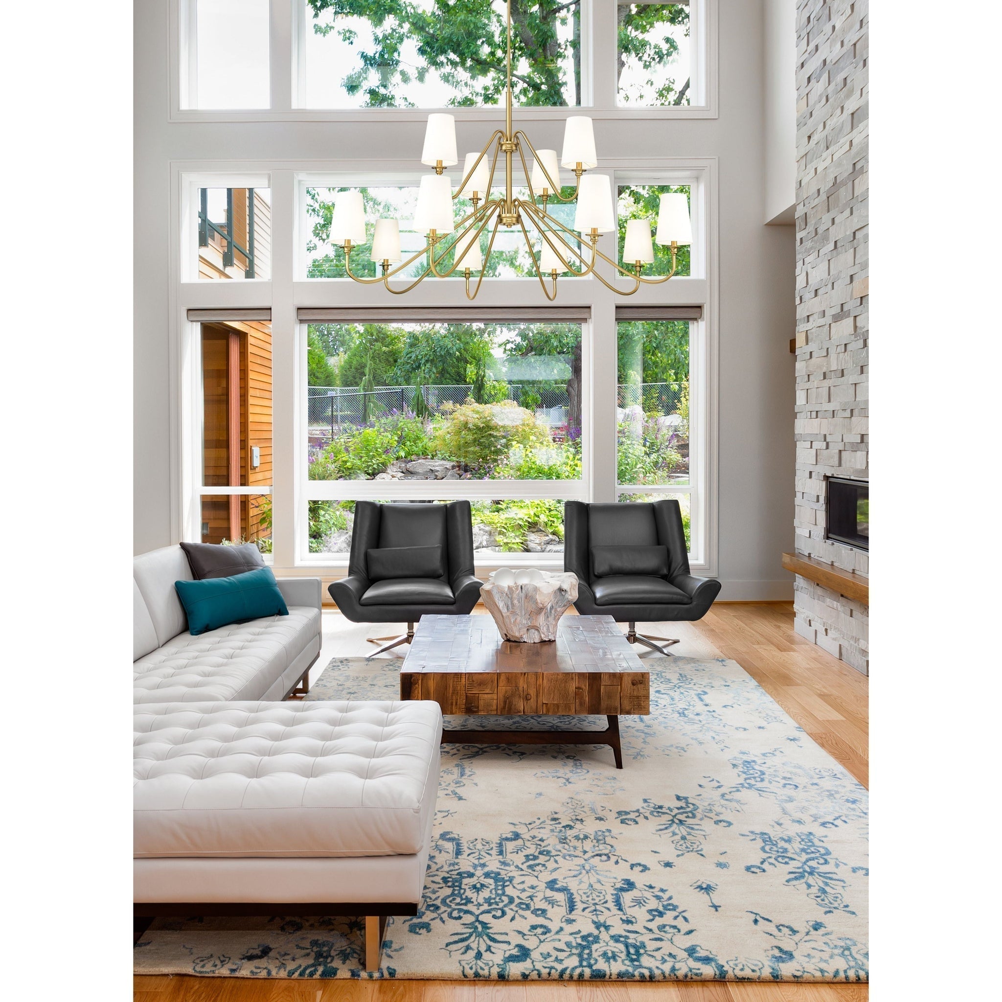 Vavenus Vintage Industrial Brass Fabric Chandelier - Letslighting