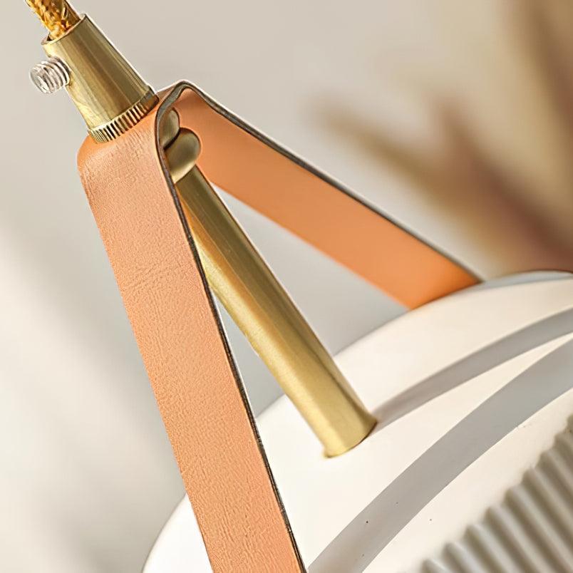 Pendelleuchte Keramik Gerippter Lederriemen Modern-Letslighting