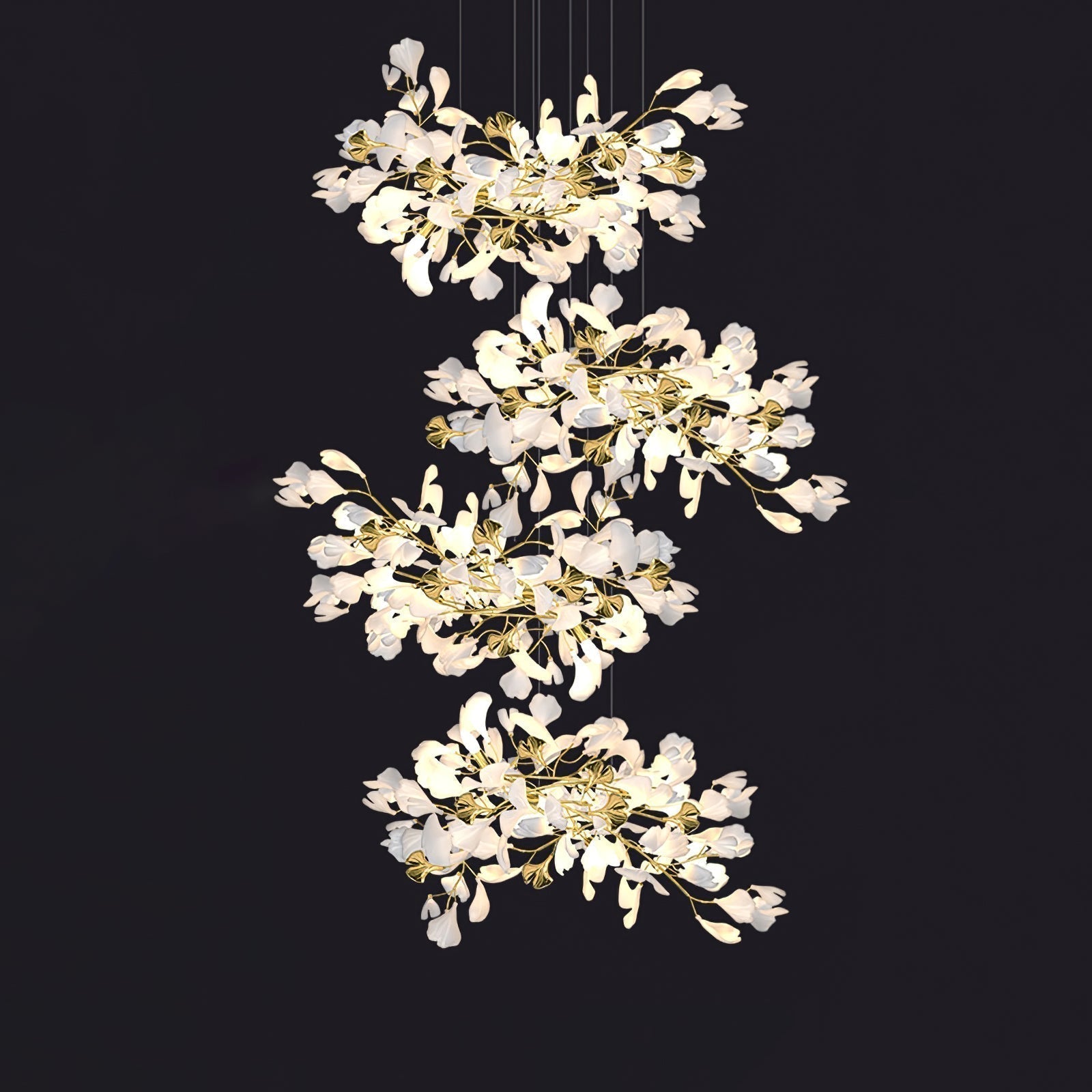 Olivia Keramik Gingko Blatt Kronleuchter-Letslighting