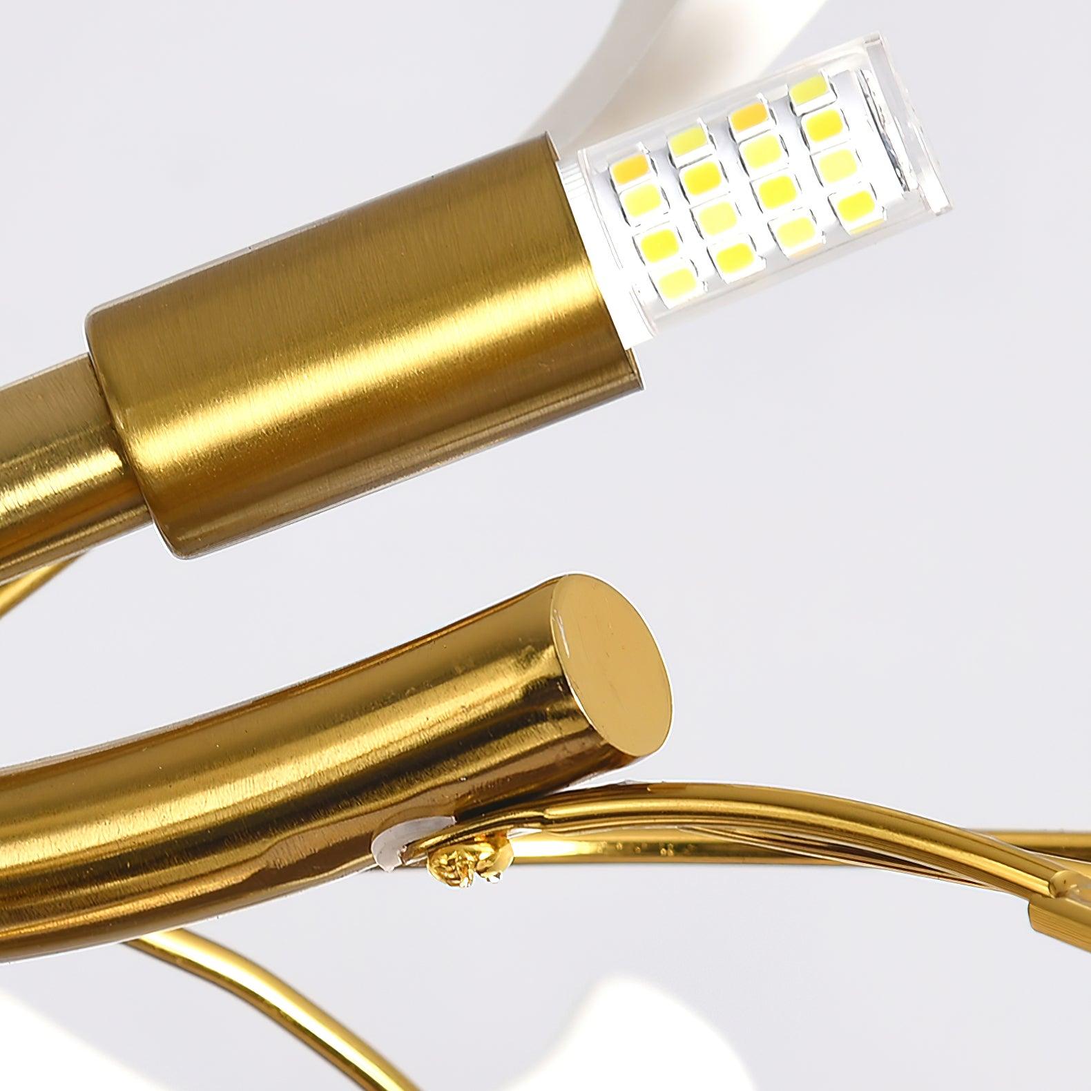 Olivia Linearer Kronleuchter aus Keramik mit Gingko-Muster-Letslighting