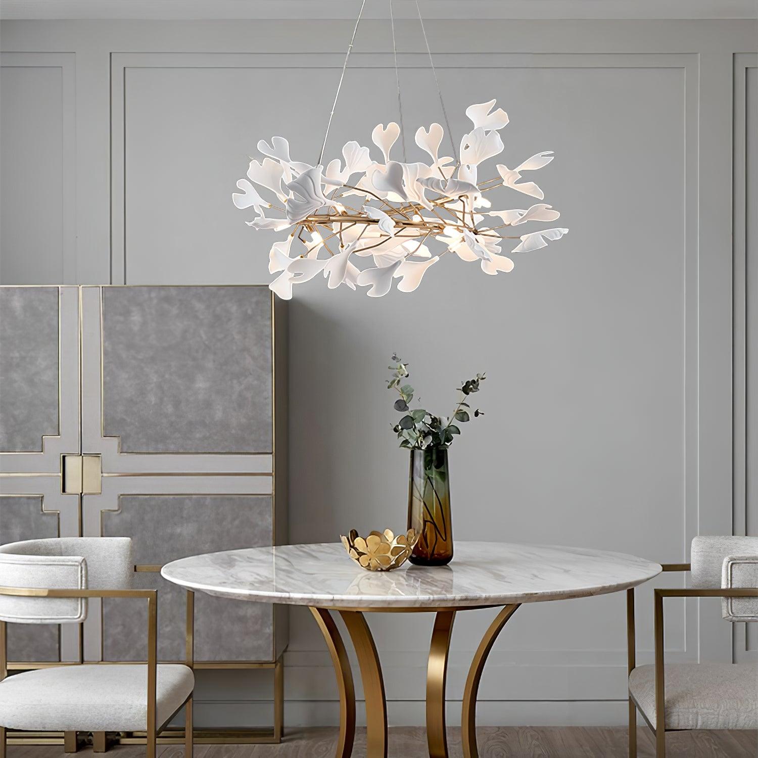 Olivia  Ring   Runde Kronleuchter Moderner gold LED  Keramik