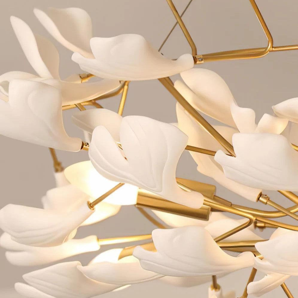 Olivia Keramik Ginkgo Kronleuchter Firefly Design-Letslighting