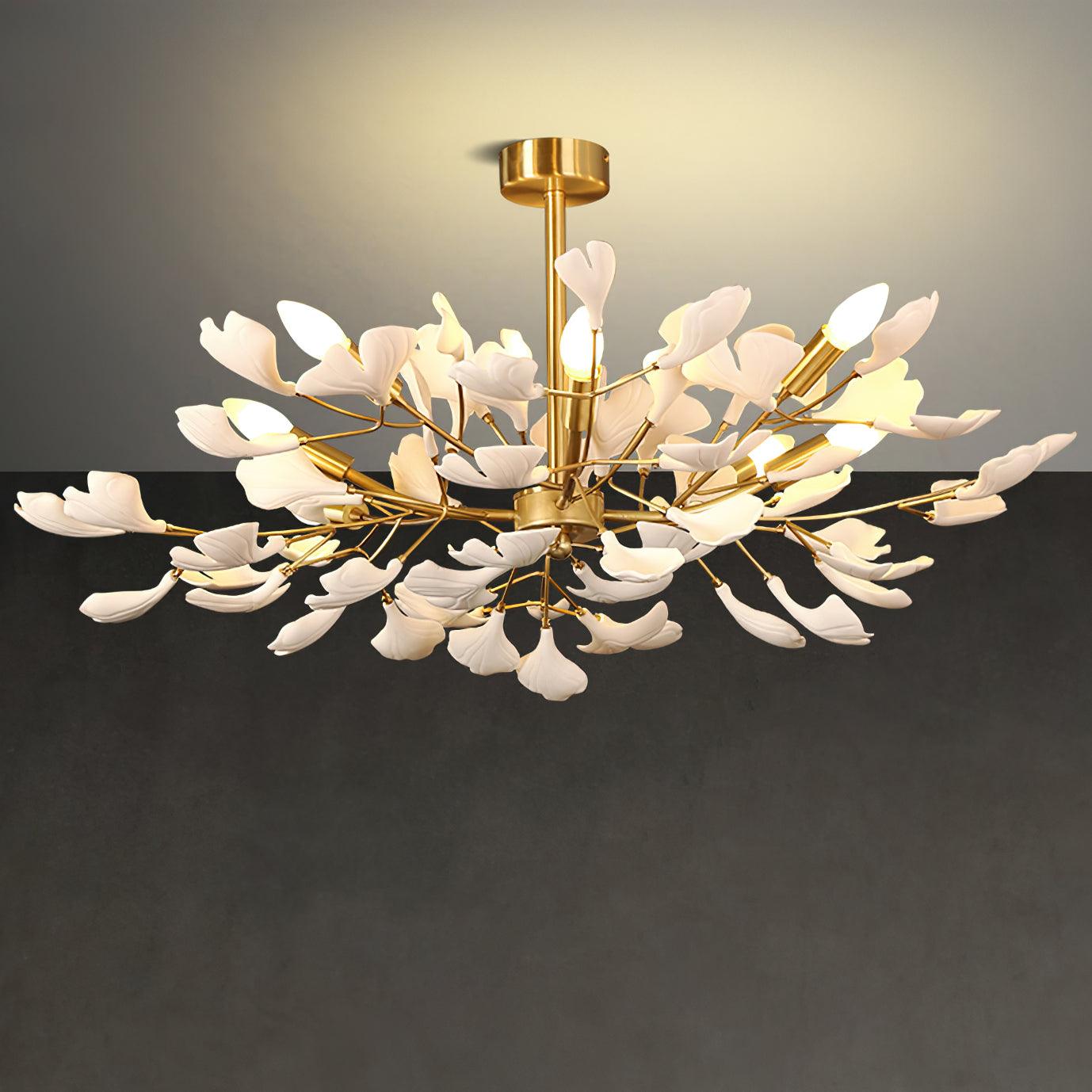 Olivia Keramik Ginkgo Kronleuchter Firefly Design-Letslighting