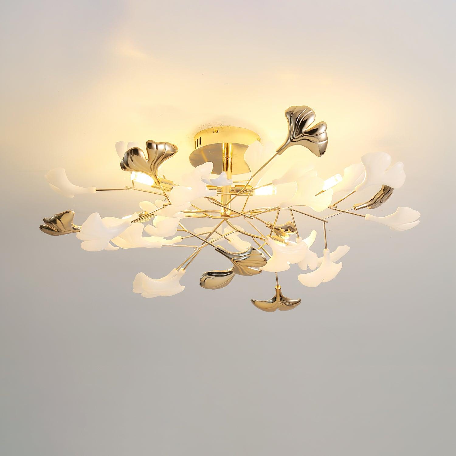 Artheel Premium Nordisch Kunst Gingko Drehend Keramik Deckenleuchte-Letslighting