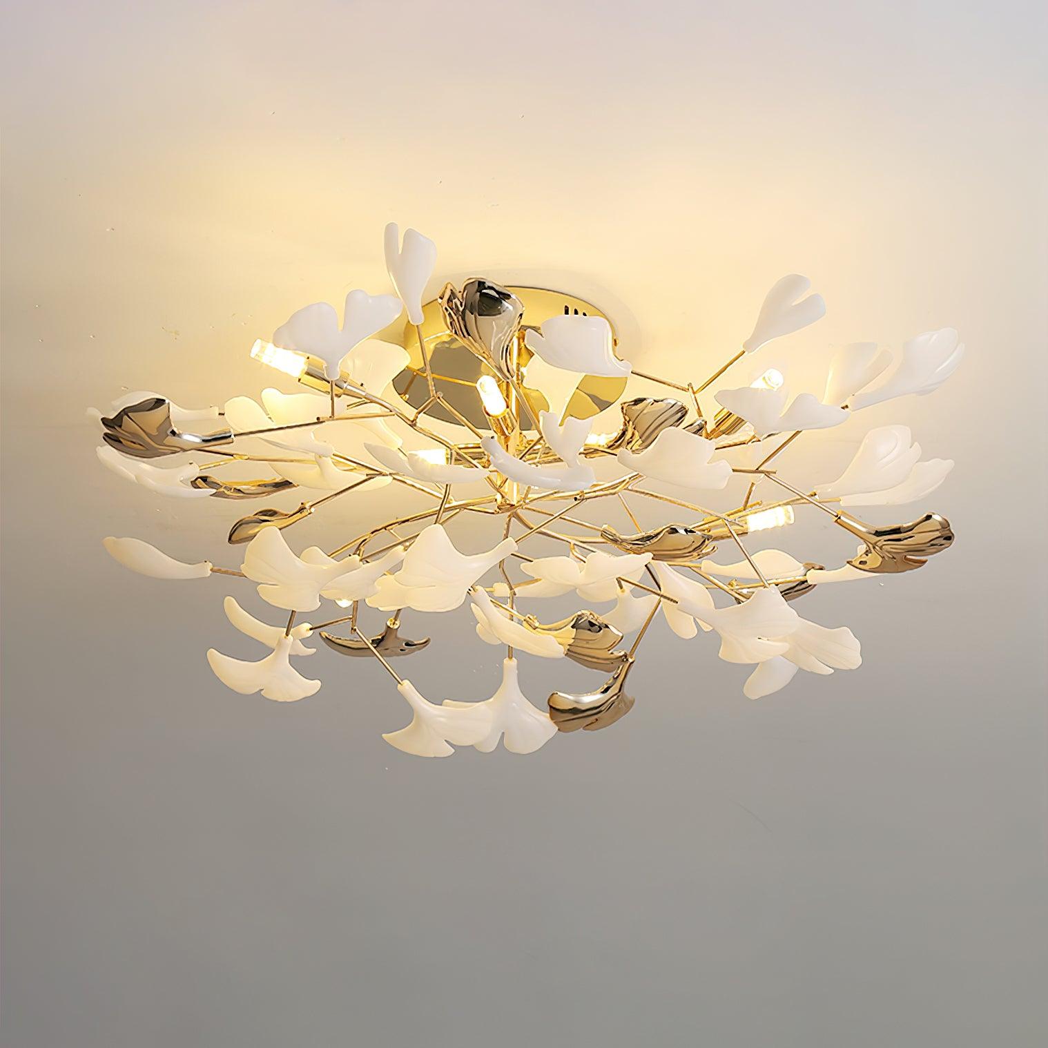 Artheel Premium Nordisch Kunst Gingko Drehend Keramik Deckenleuchte-Letslighting
