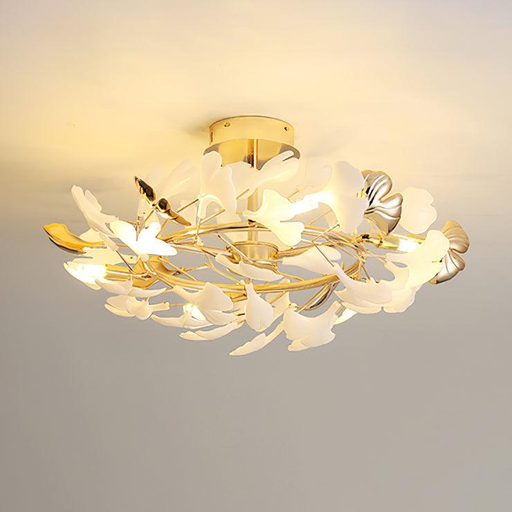 Artheel Premium Nordisch Kunst Gingko Drehend Keramik Deckenleuchte-Letslighting
