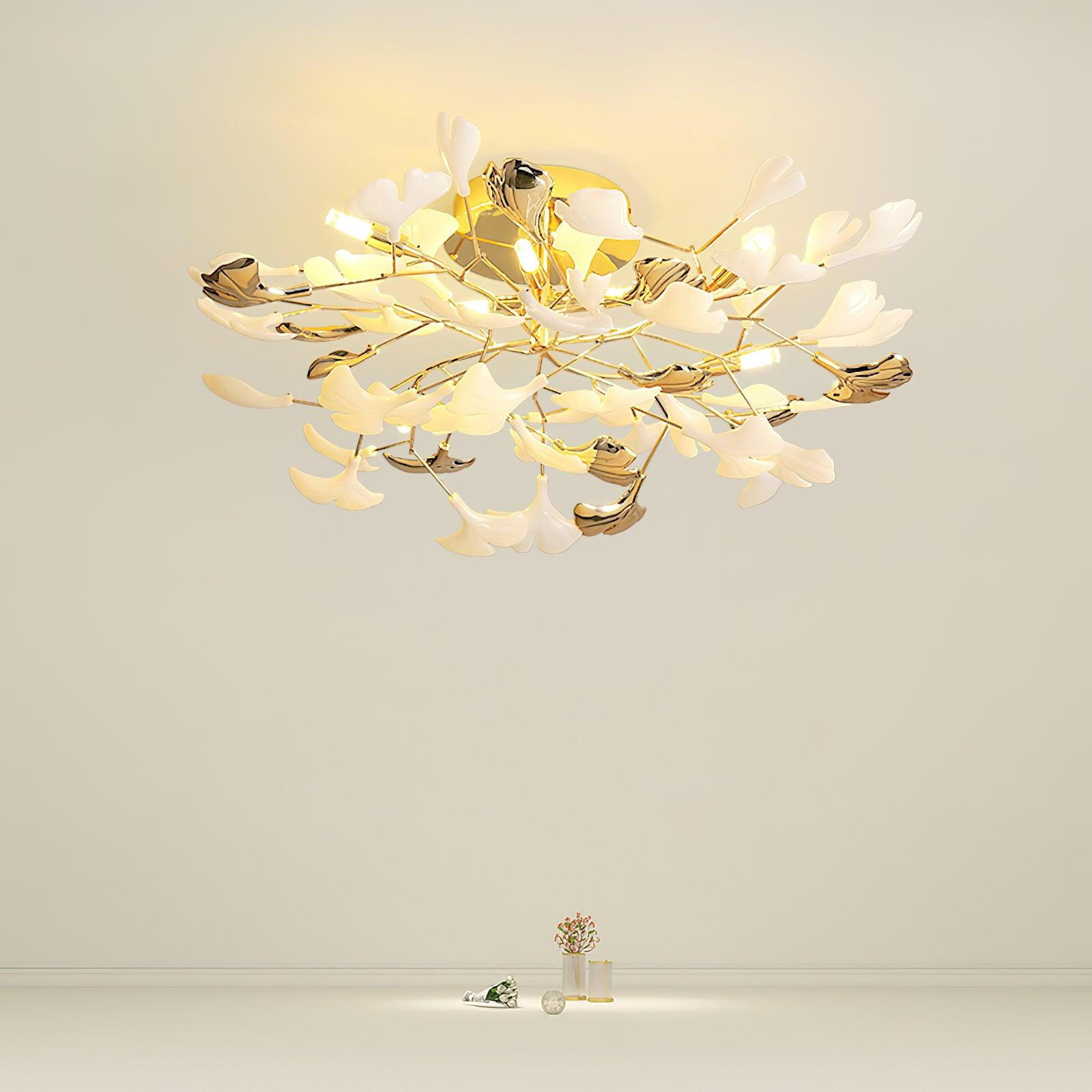 Artheel Premium Nordisch Kunst Gingko Drehend Keramik Deckenleuchte-Letslighting