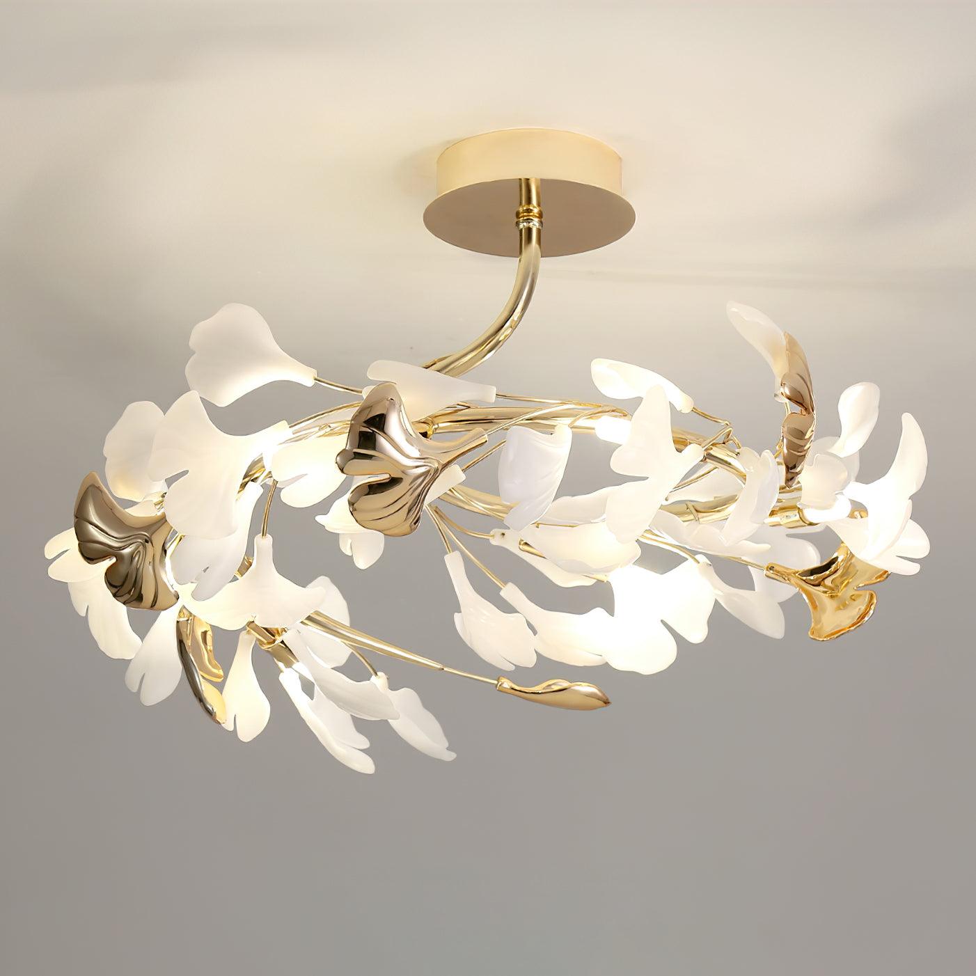 Artheel Premium Nordisch Kunst Gingko Drehend Keramik Deckenleuchte-Letslighting