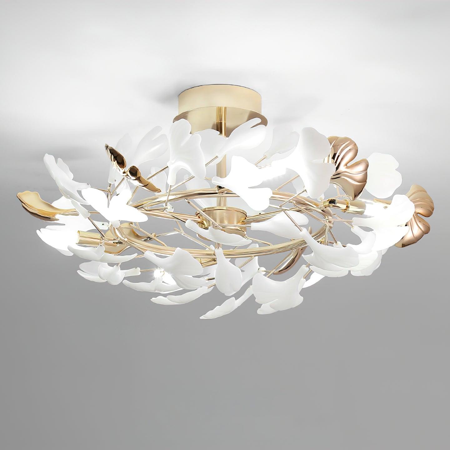Artheel Premium Nordisch Kunst Gingko Drehend Keramik Deckenleuchte-Letslighting