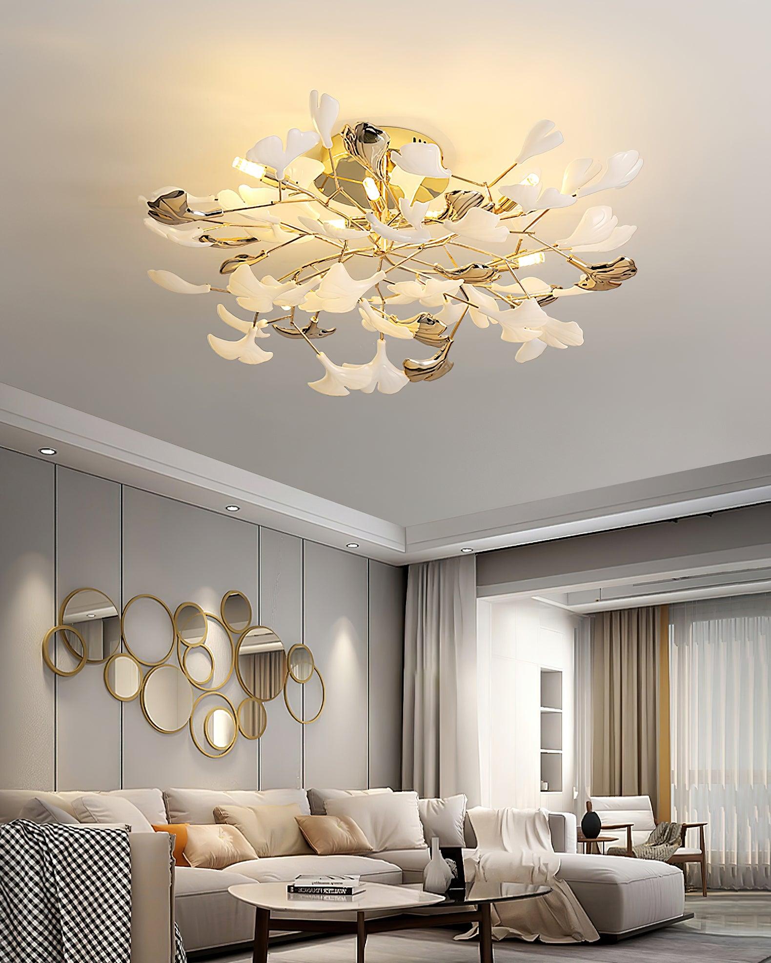 Artheel Premium Nordisch Kunst Gingko Drehend Keramik Deckenleuchte-Letslighting