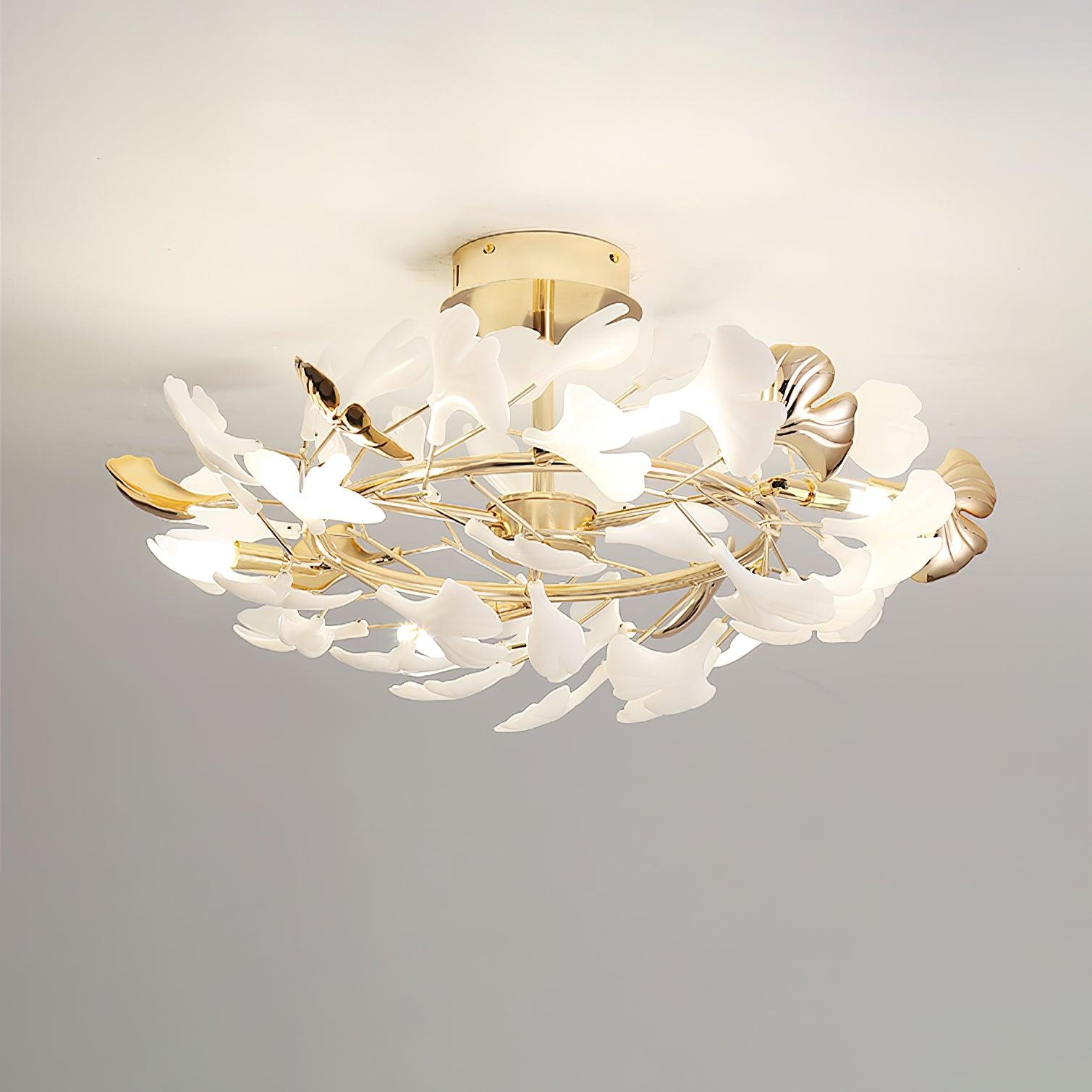 Artheel Premium Nordisch Kunst Gingko Drehend Keramik Deckenleuchte-Letslighting