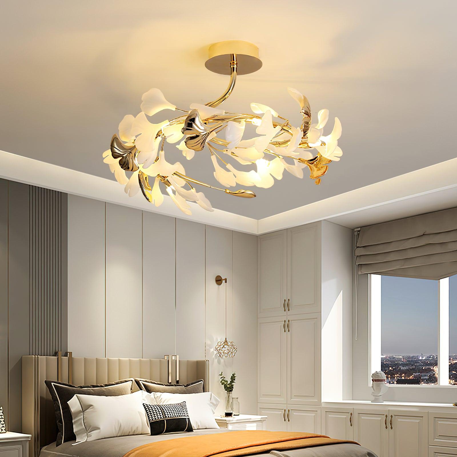 Artheel Premium Nordisch Kunst Gingko Drehend Keramik Deckenleuchte-Letslighting