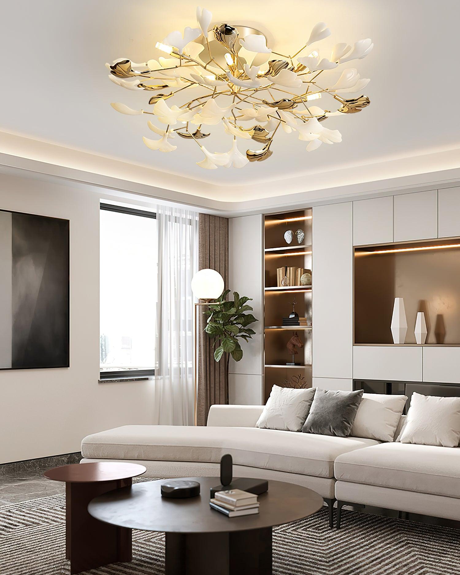 Artheel Premium Nordisch Kunst Gingko Drehend Keramik Deckenleuchte-Letslighting