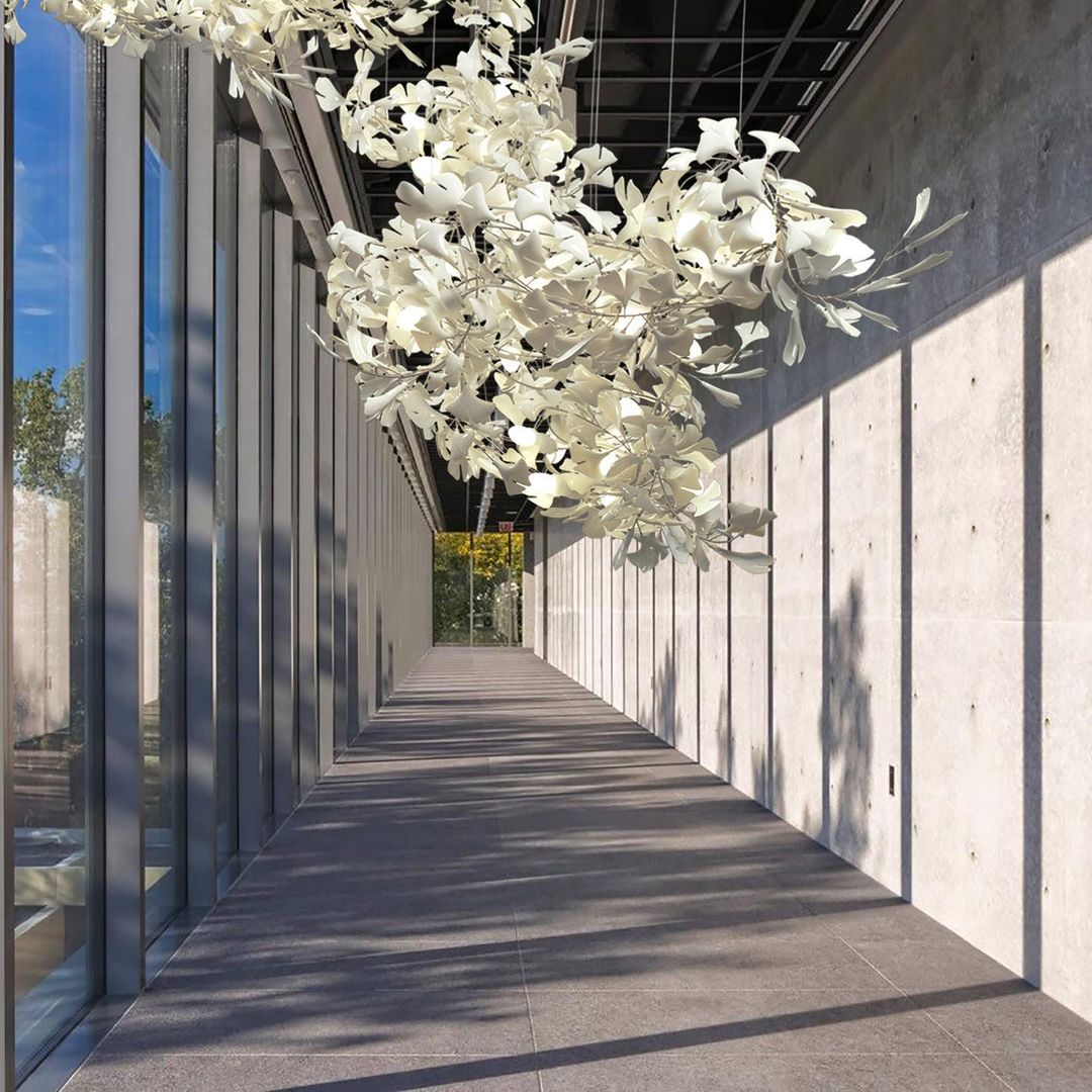 Olivia Keramik Gingko Blatt Kronleuchter-Letslighting