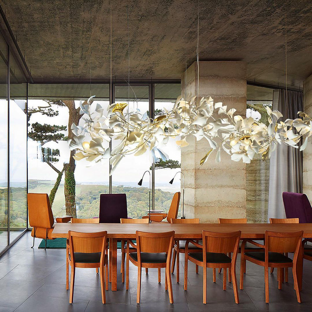 Olivia Keramik Gingko Blatt Kronleuchter-Letslighting
