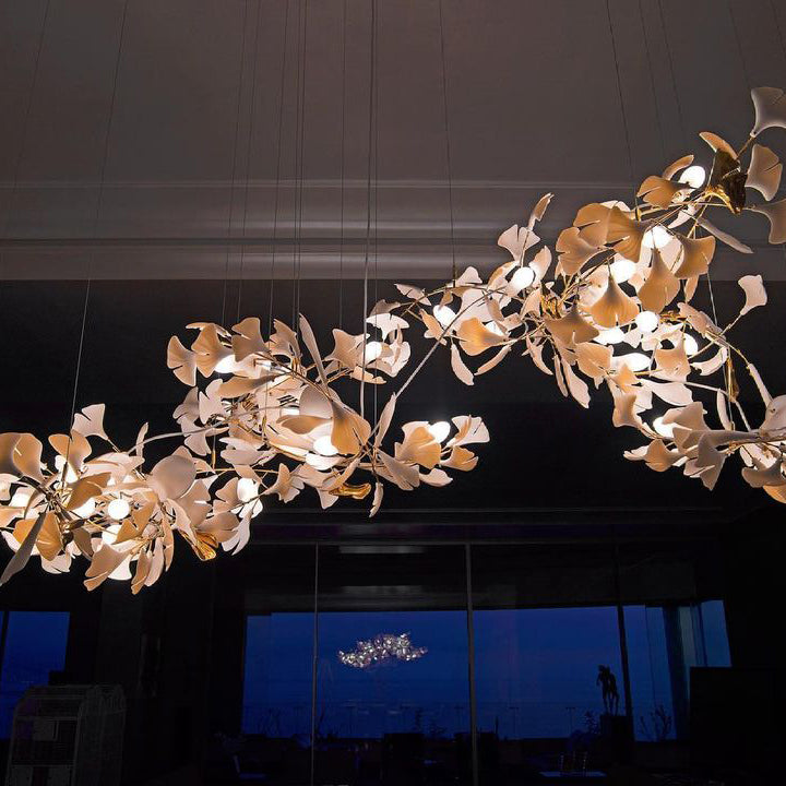 Olivia Keramik Gingko Blatt Kronleuchter-Letslighting