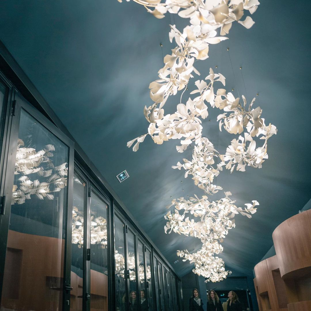 Olivia Keramik Gingko Blatt Kronleuchter-Letslighting