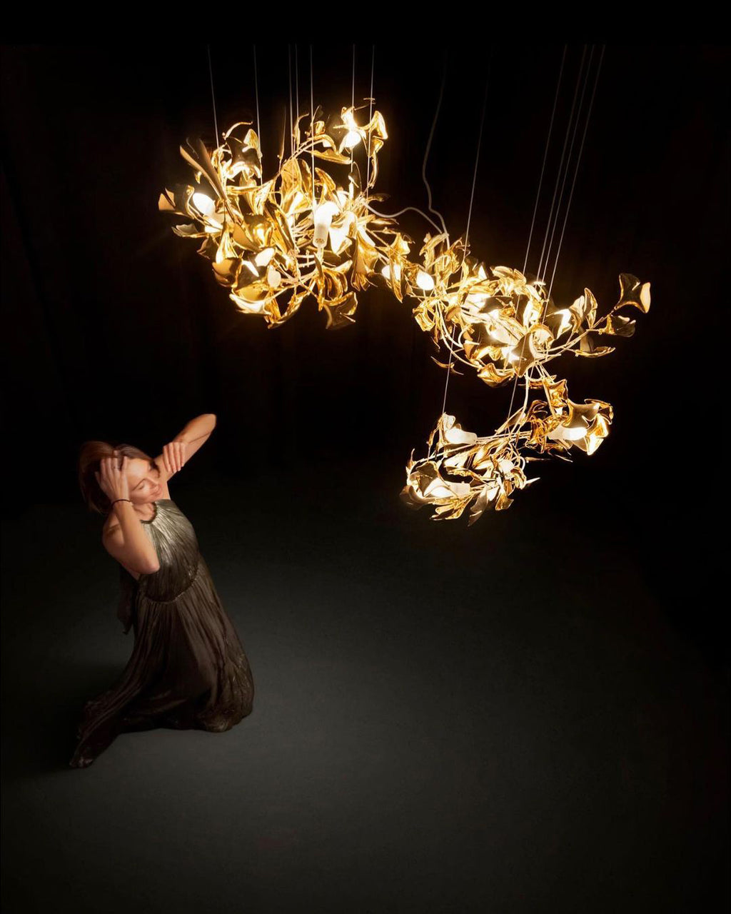 Olivia Keramik Gingko Blatt Kronleuchter-Letslighting
