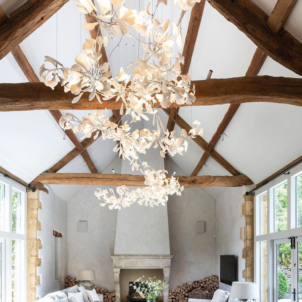 Olivia Keramik Gingko Blatt Kronleuchter-Letslighting