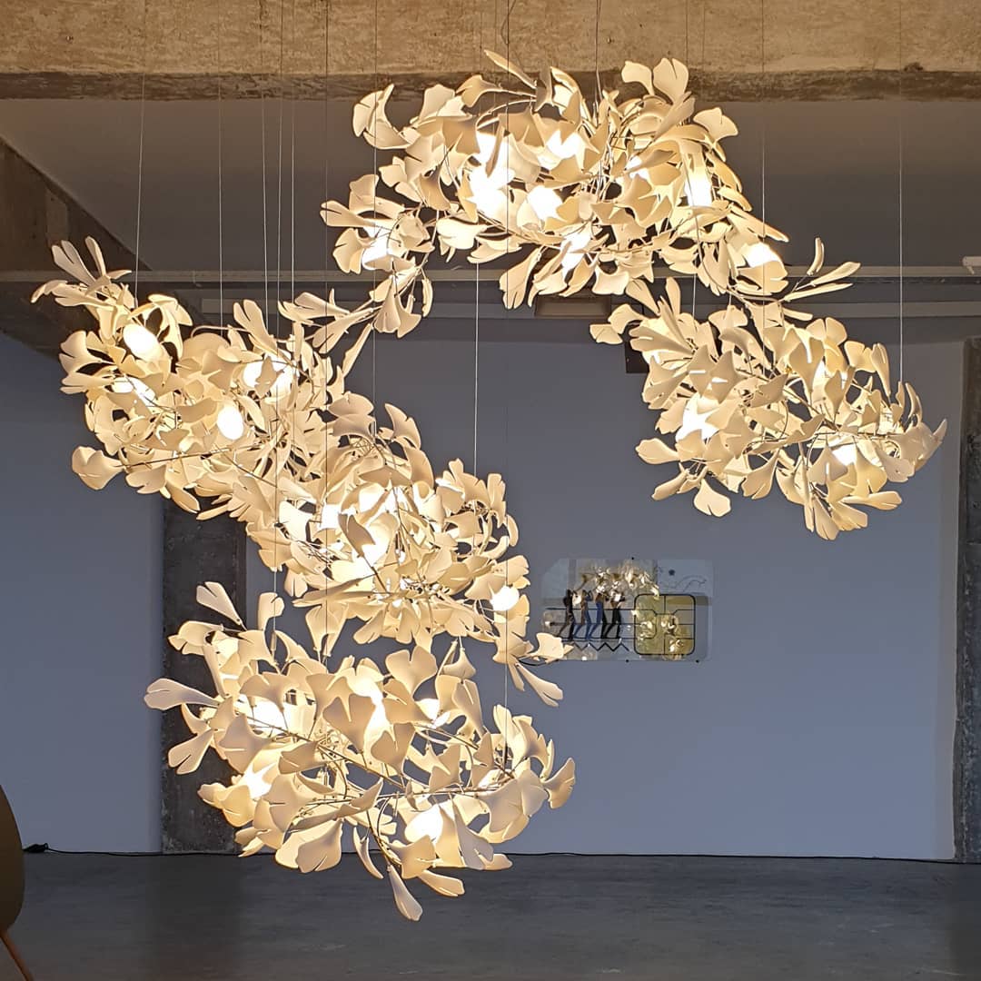 Olivia Keramik Gingko Blatt Kronleuchter-Letslighting