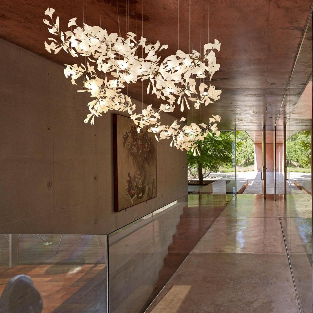 Olivia Keramik Gingko Blatt Kronleuchter-Letslighting