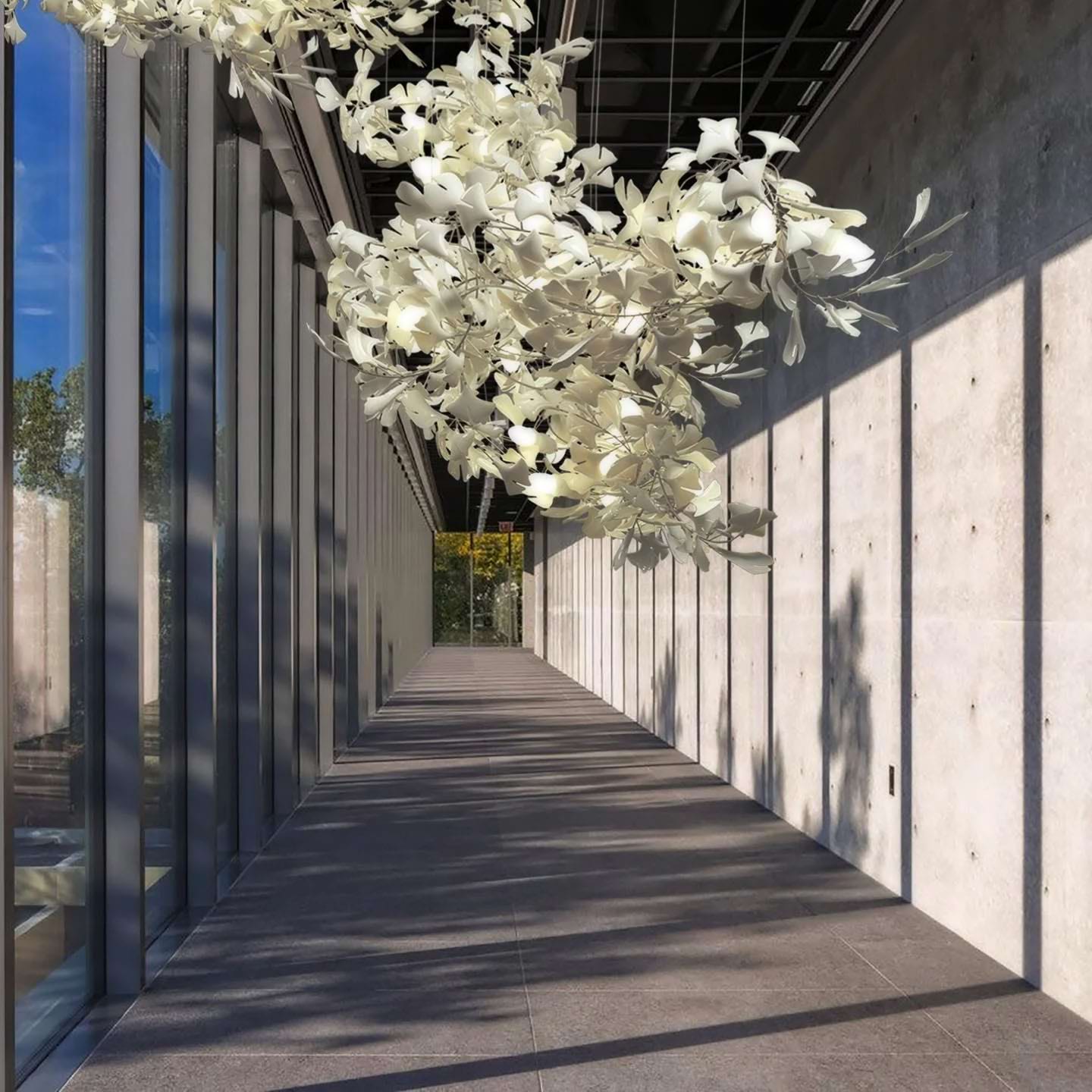 Olivia Keramik Gingko Blatt Kronleuchter-Letslighting
