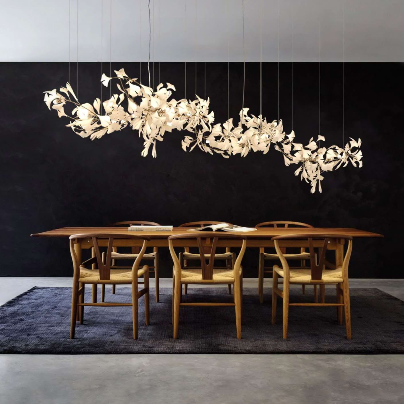 Olivia Keramik Gingko Blatt Kronleuchter-Letslighting
