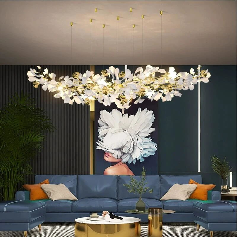 Olivia Keramik Gingko Blatt Kronleuchter-Letslighting