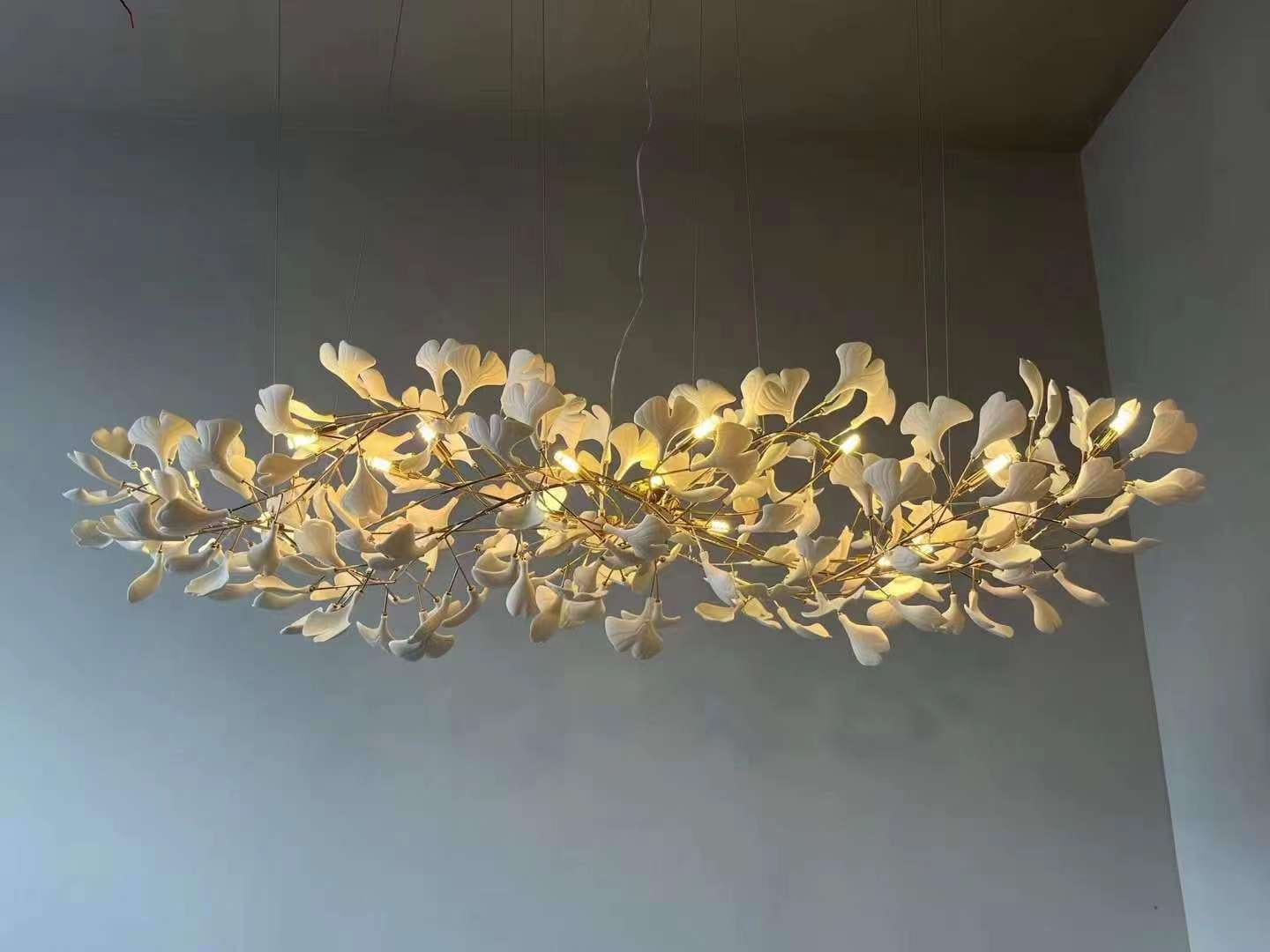 Olivia Keramik Gingko Blatt Kronleuchter-Letslighting