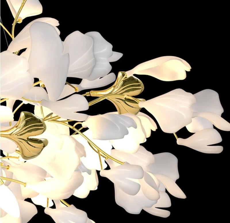 Olivia Keramik Gingko Blatt Kronleuchter-Letslighting