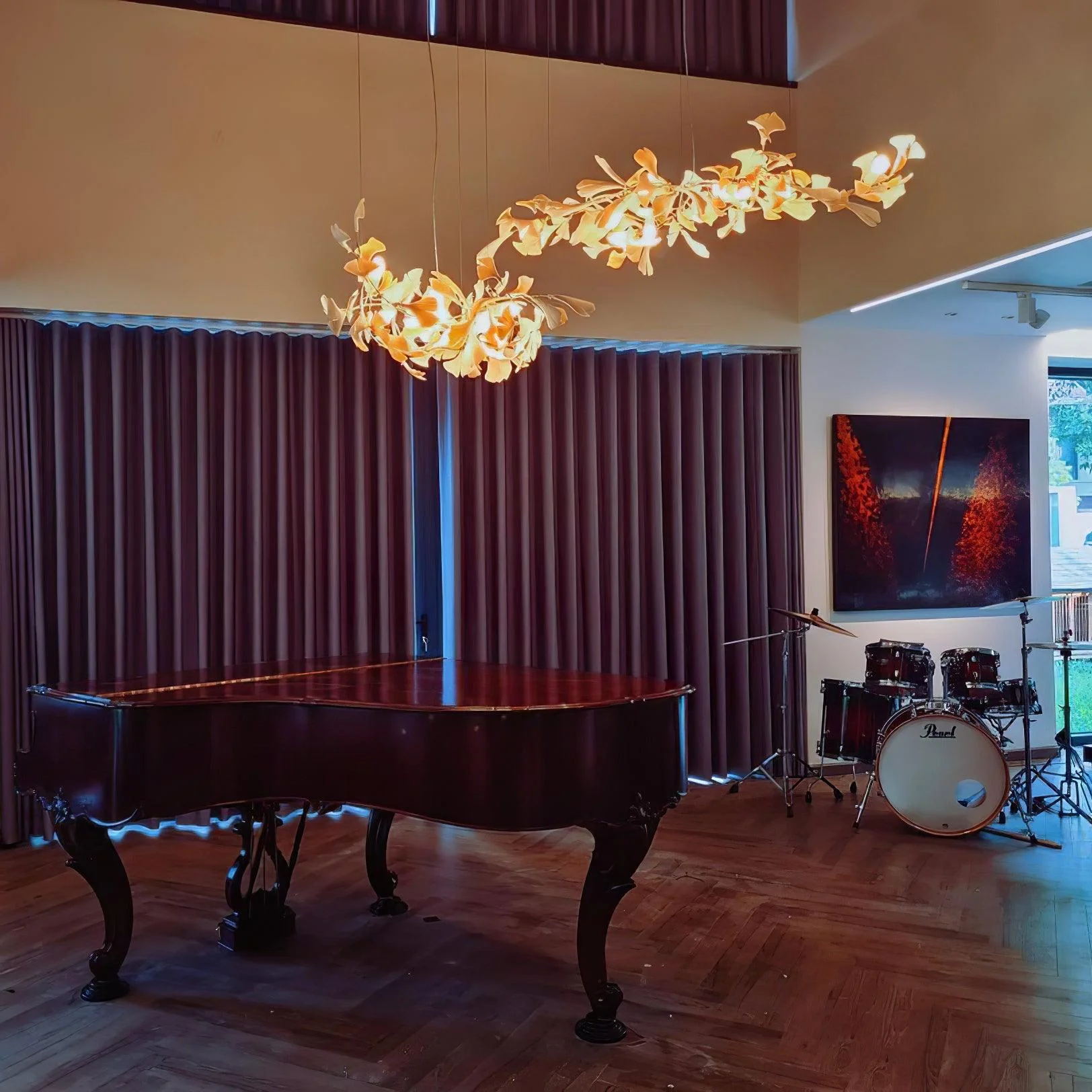 Olivia Keramik Gingko Blatt Kronleuchter-Letslighting