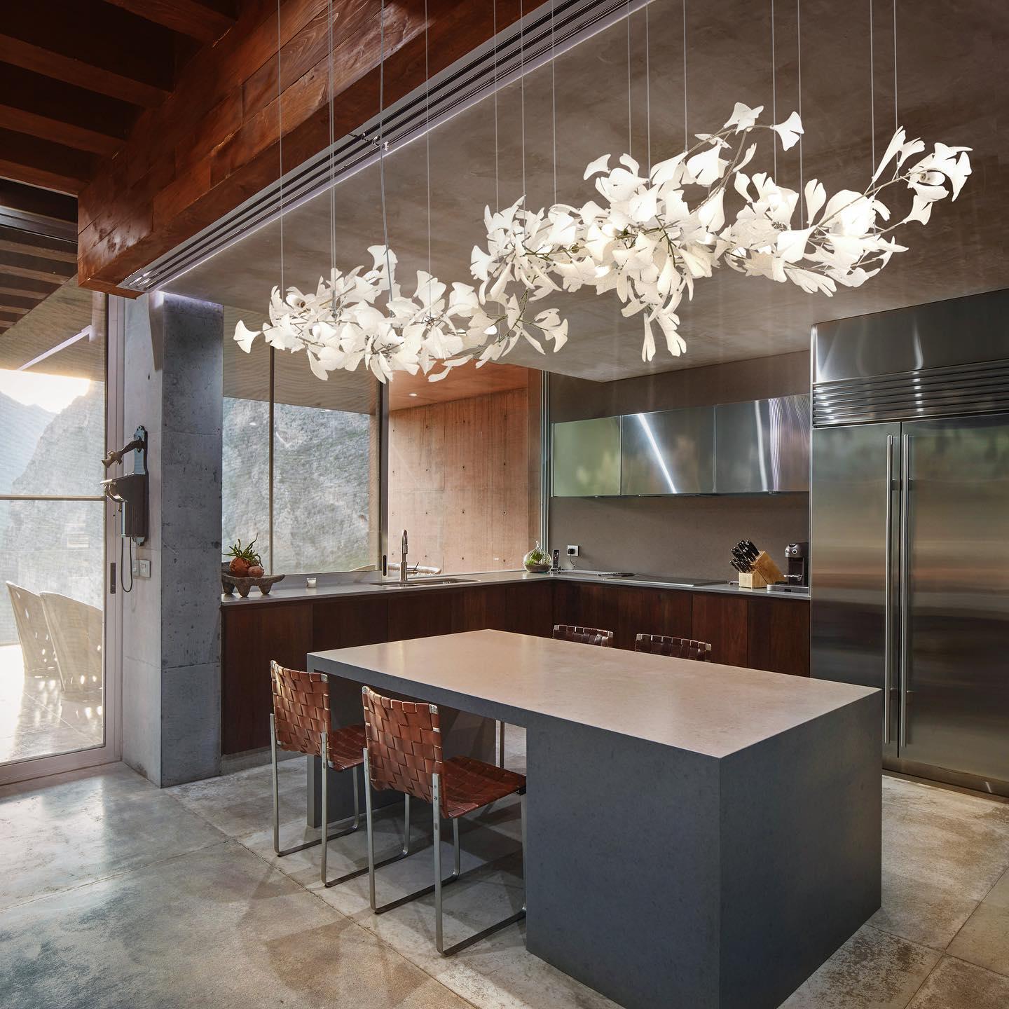 Olivia Keramik Gingko Blatt Kronleuchter-Letslighting