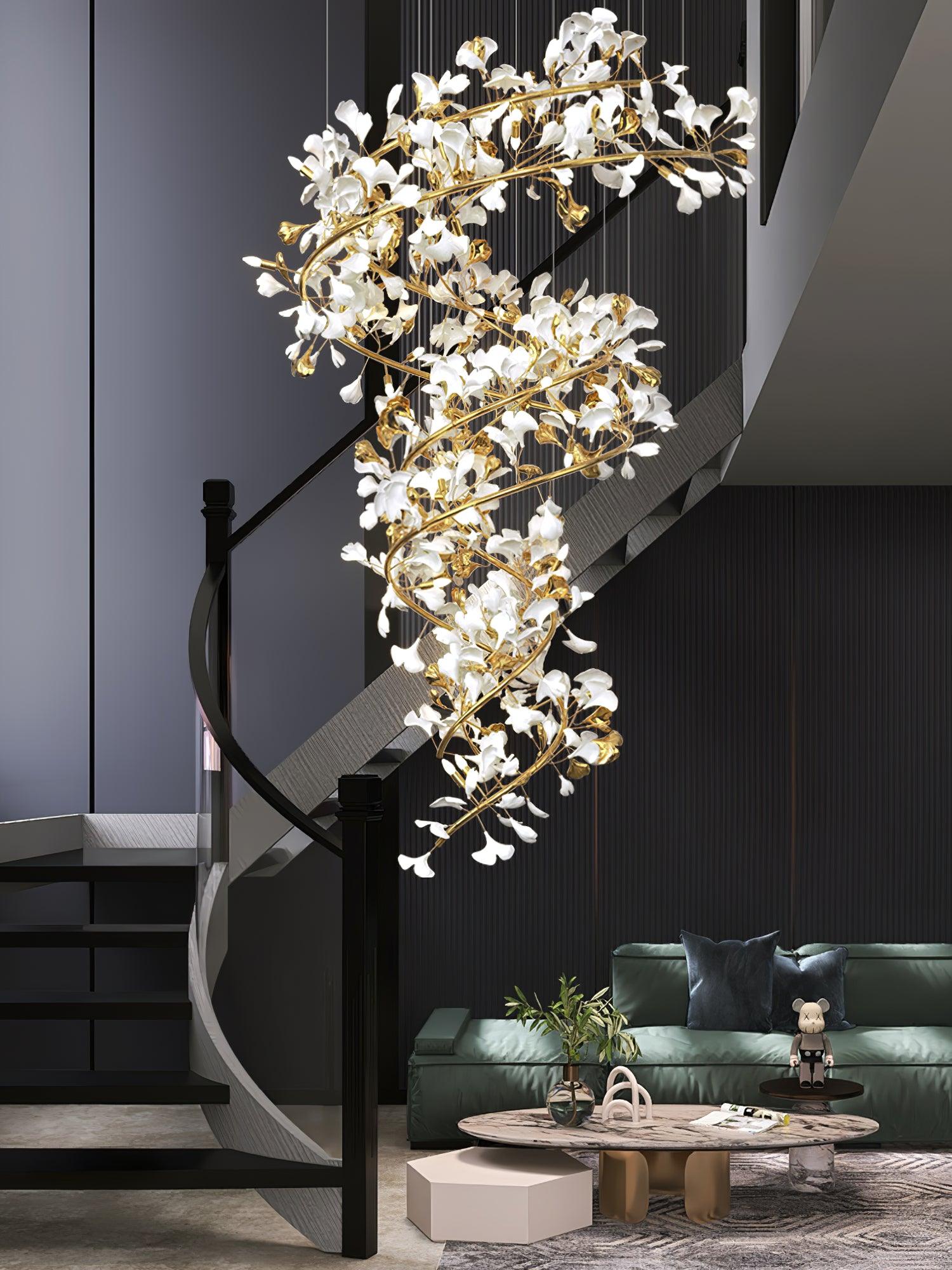 Eloria Cascading Floral Spiral Chandelier - Letslighting