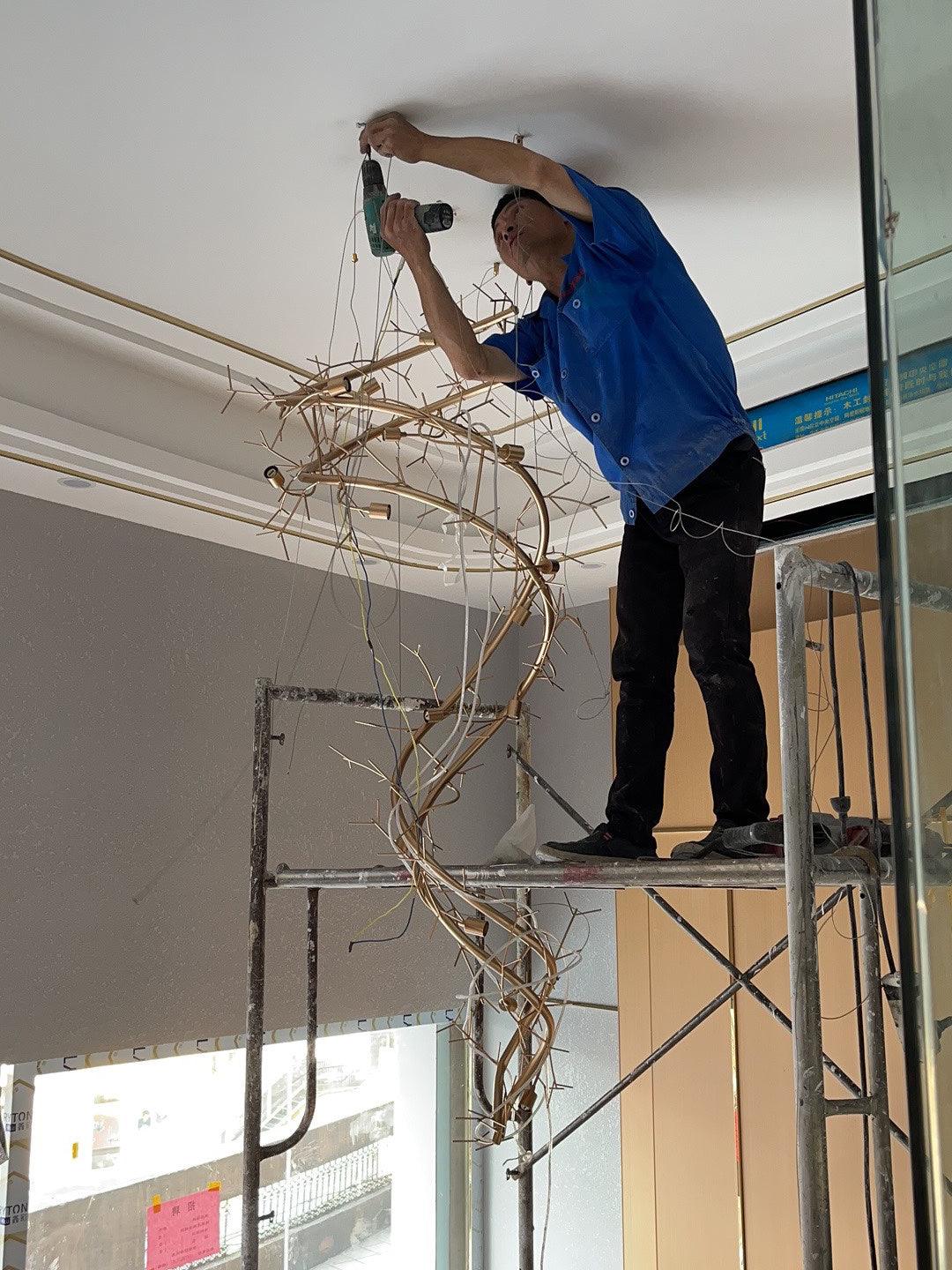 Eloria Cascading Floral Spiral Chandelier - Letslighting