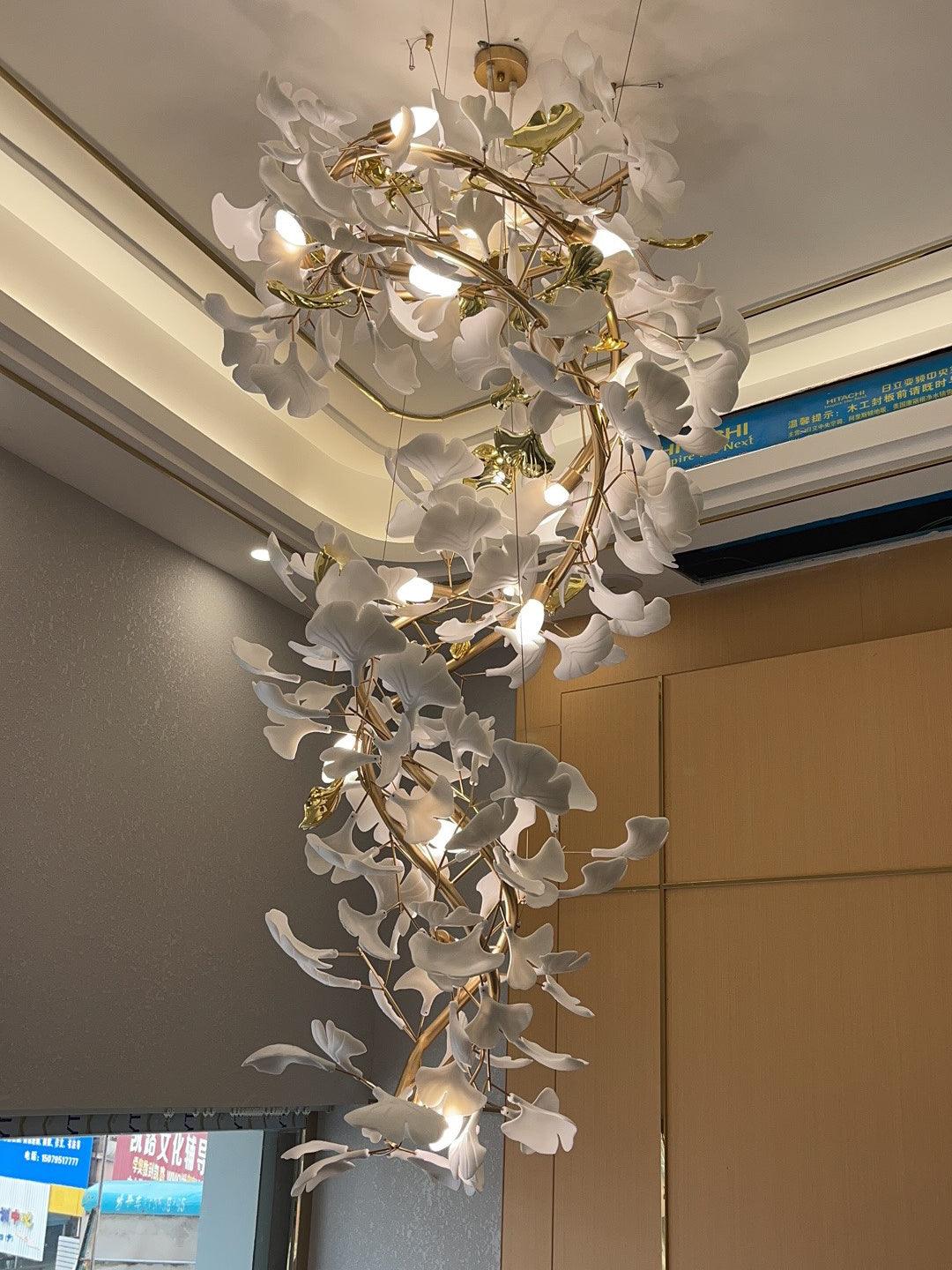 Eloria Cascading Floral Spiral Chandelier - Letslighting