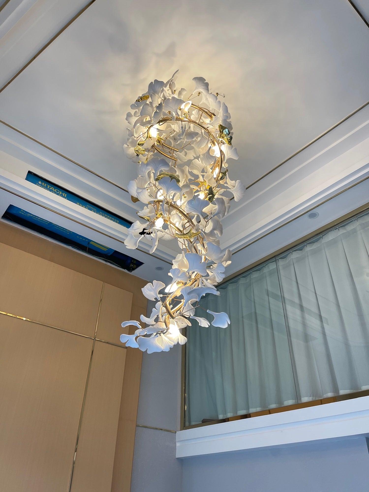 Eloria Cascading Floral Spiral Chandelier - Letslighting