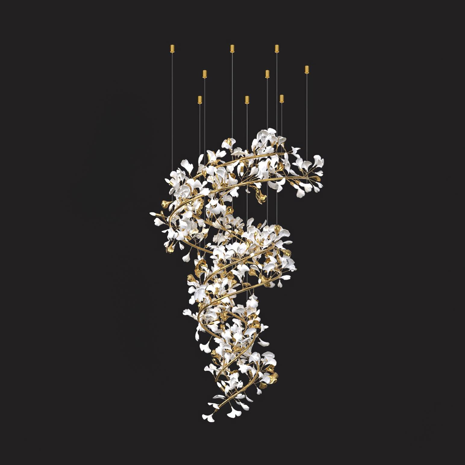 Eloria Cascading Floral Spiral Chandelier - Letslighting