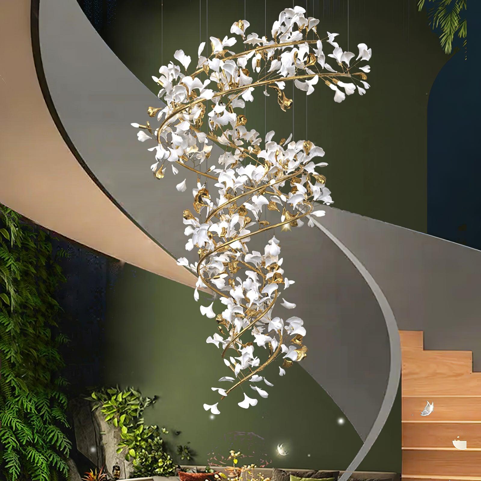Eloria Cascading Floral Spiral Chandelier - Letslighting