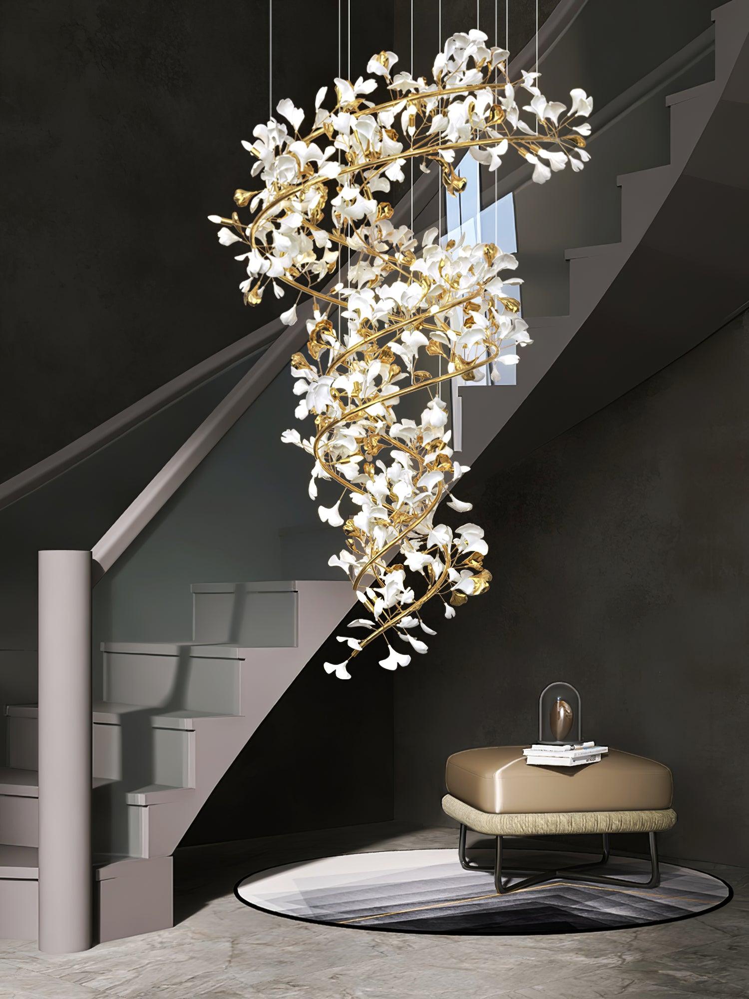 Eloria Cascading Floral Spiral Chandelier - Letslighting