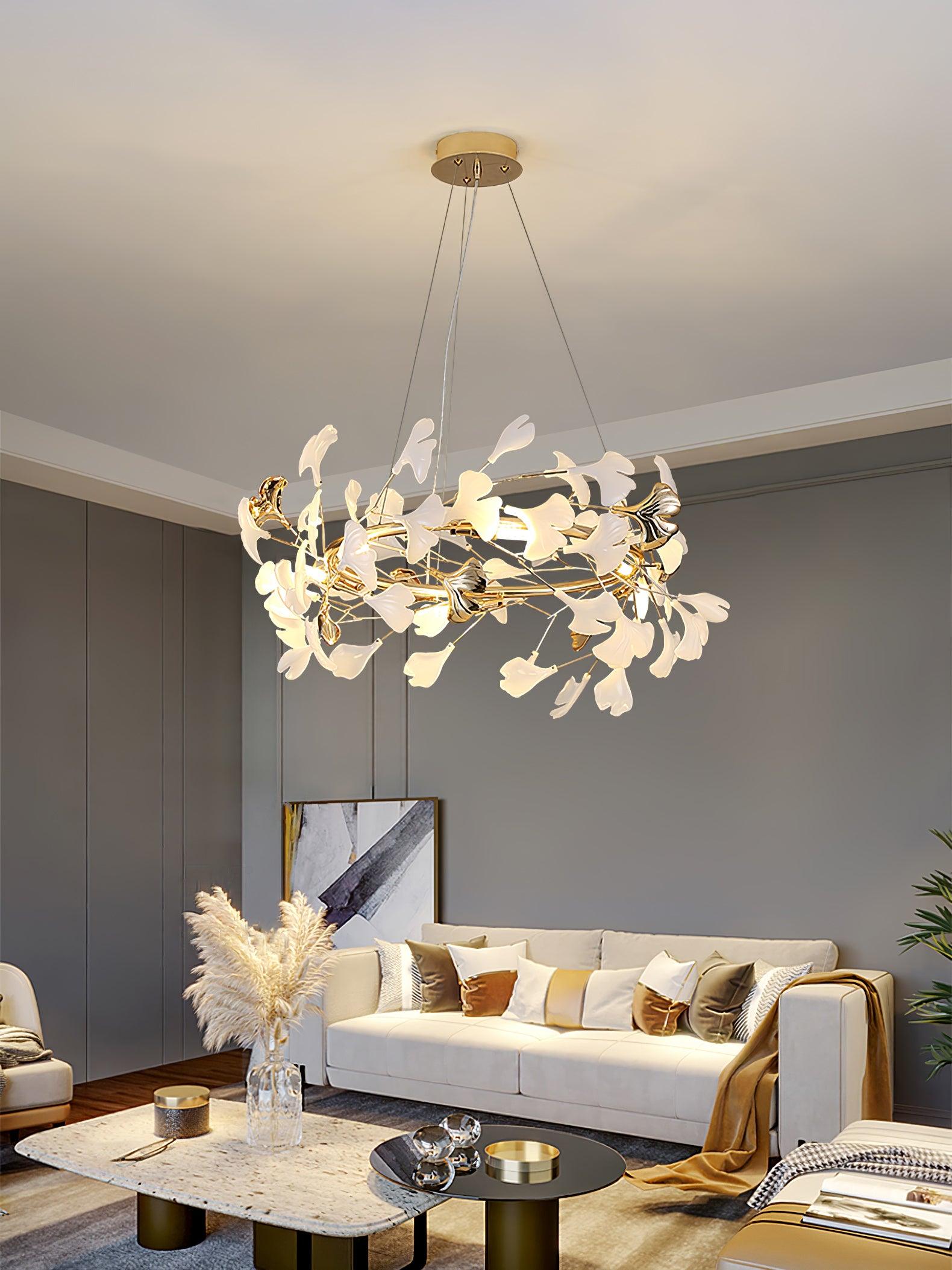Olivia Keramik Gingko Kronleuchter-Letslighting
