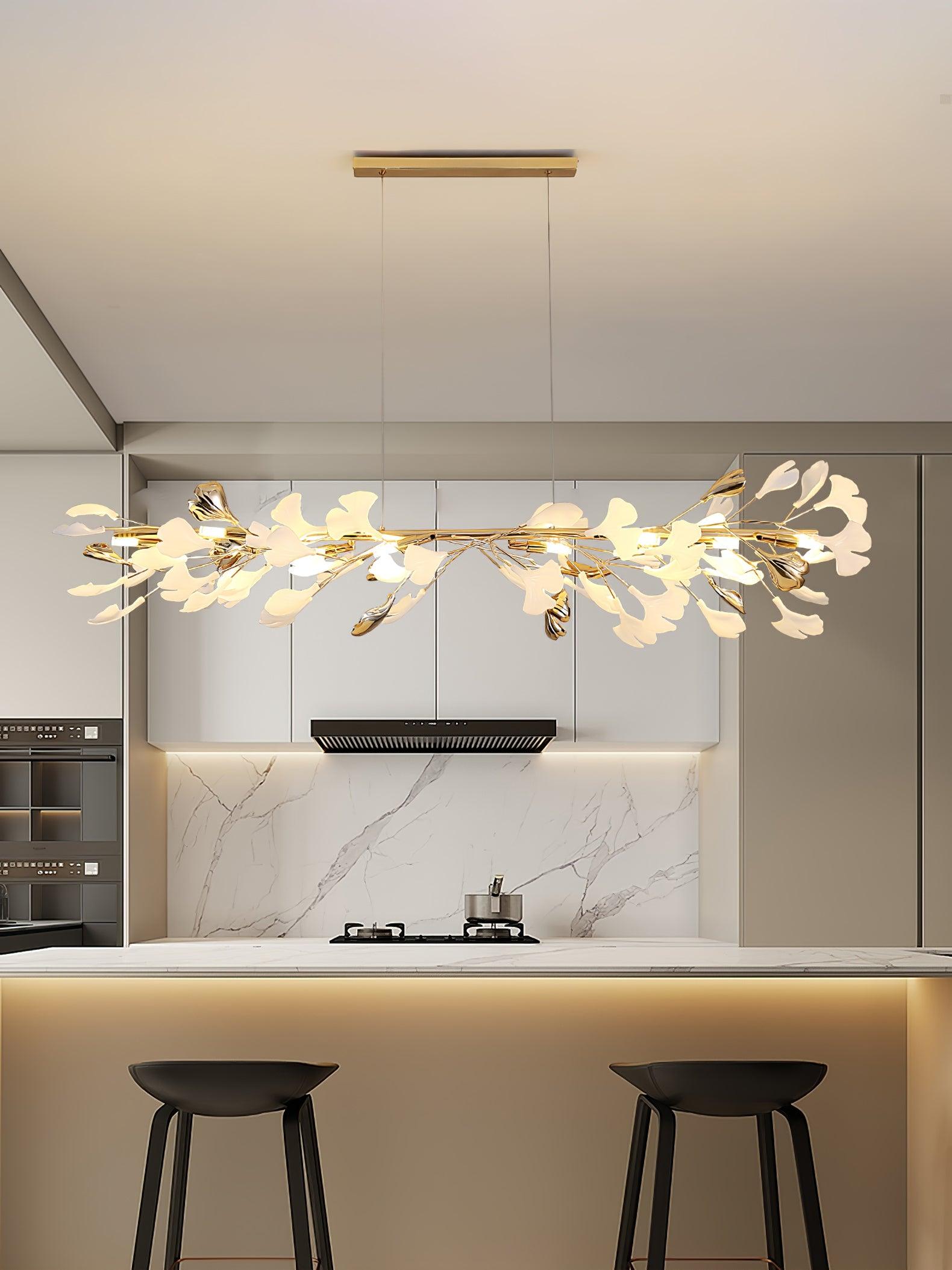 Olivia Keramik Gingko Kronleuchter-Letslighting